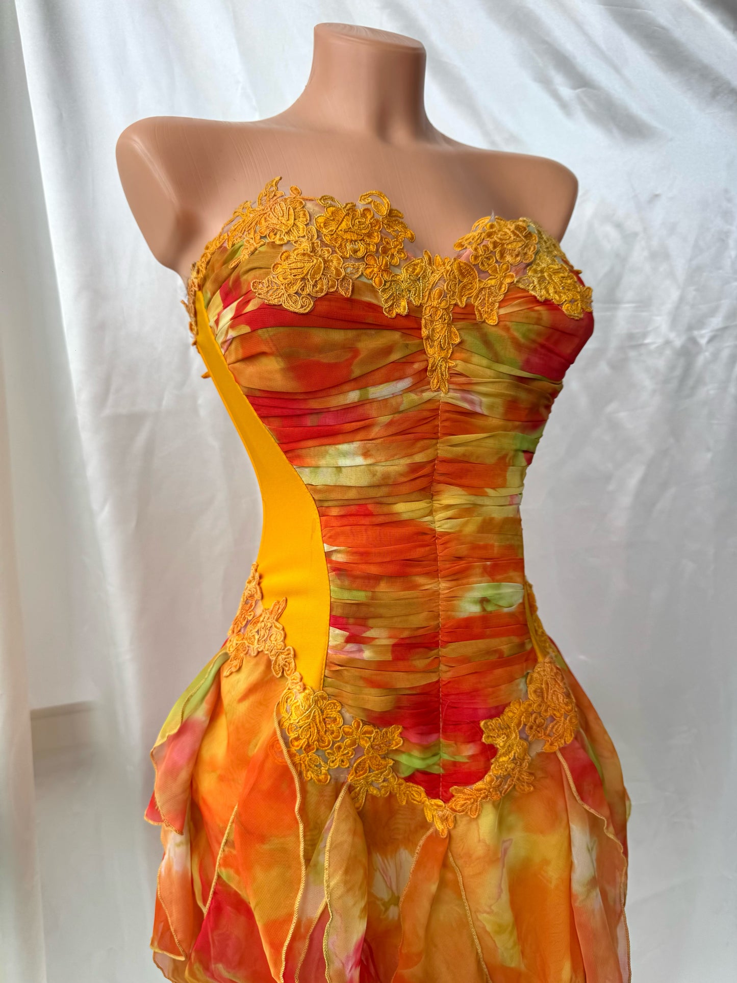 Catwalk Collection London Orange Corset Mini Dress