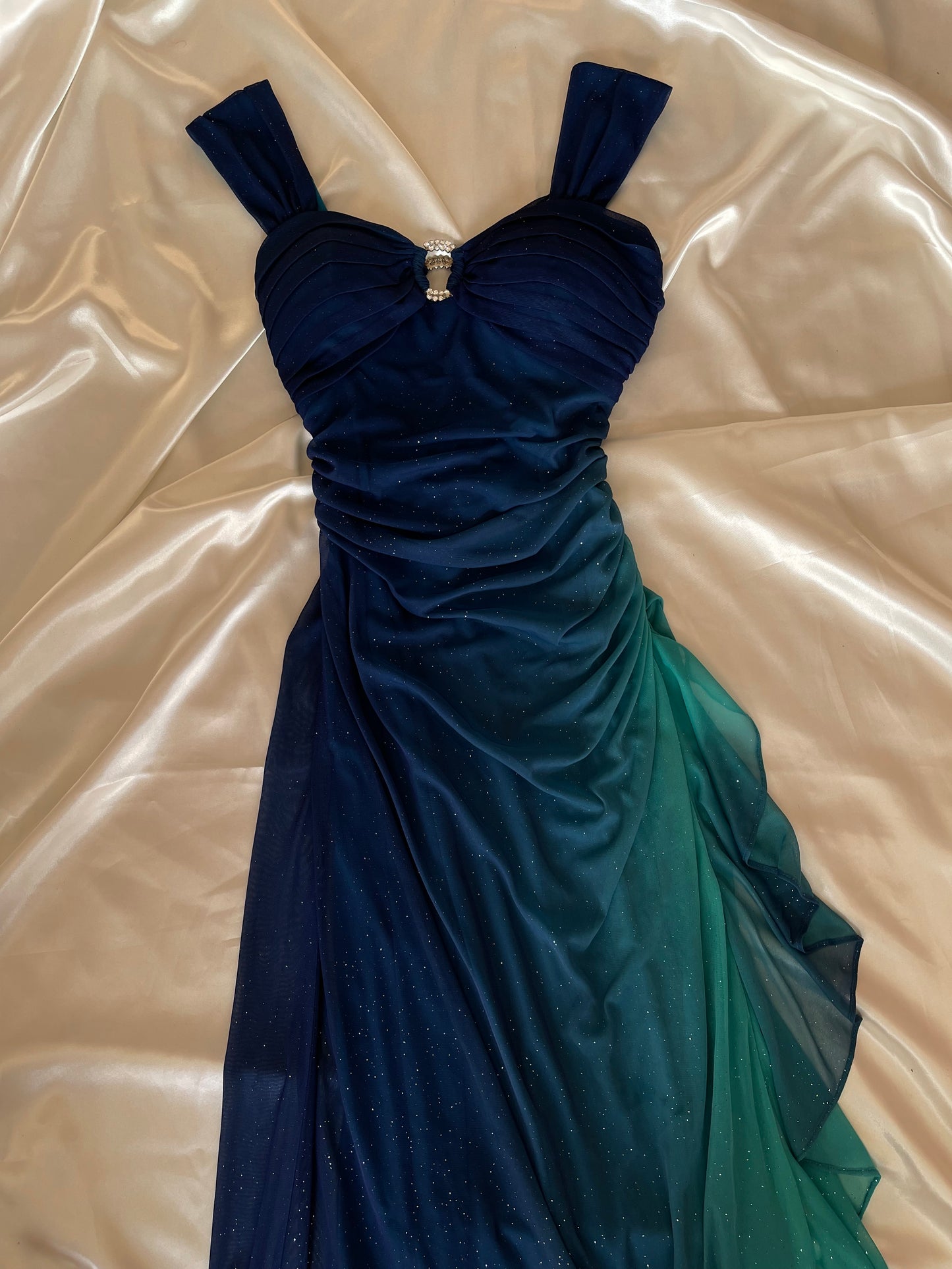 Sparkly Ombre Blue & Turquoise Vintage Dress