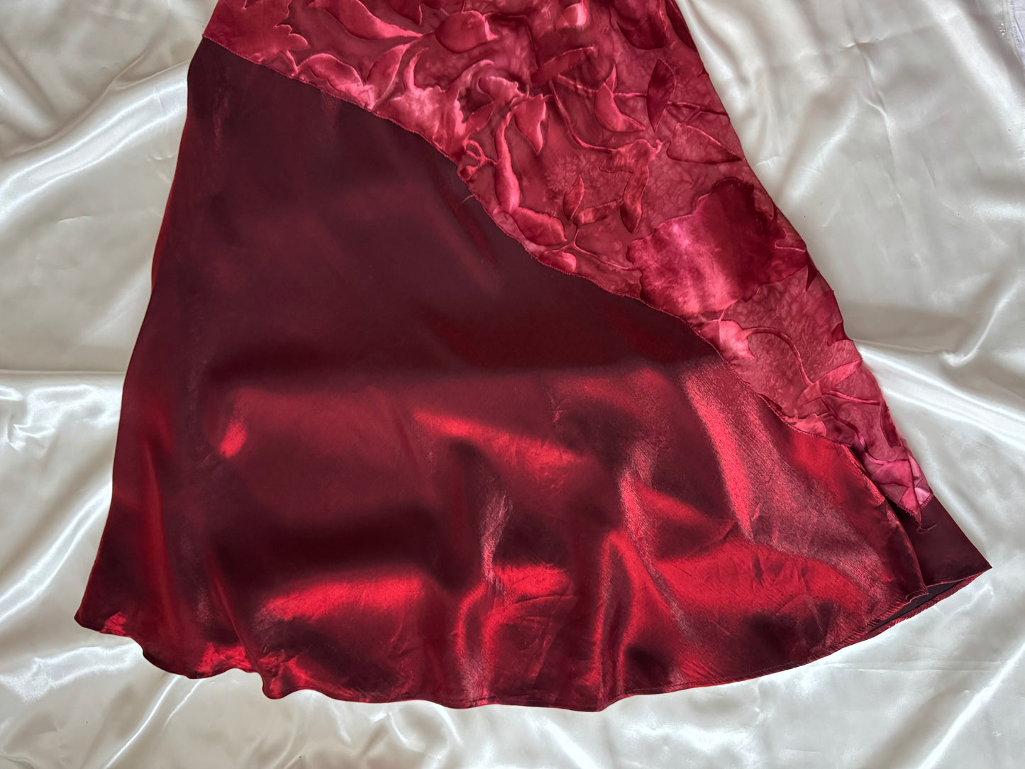 Dark Red Vampy Long Vintage Satin Gown