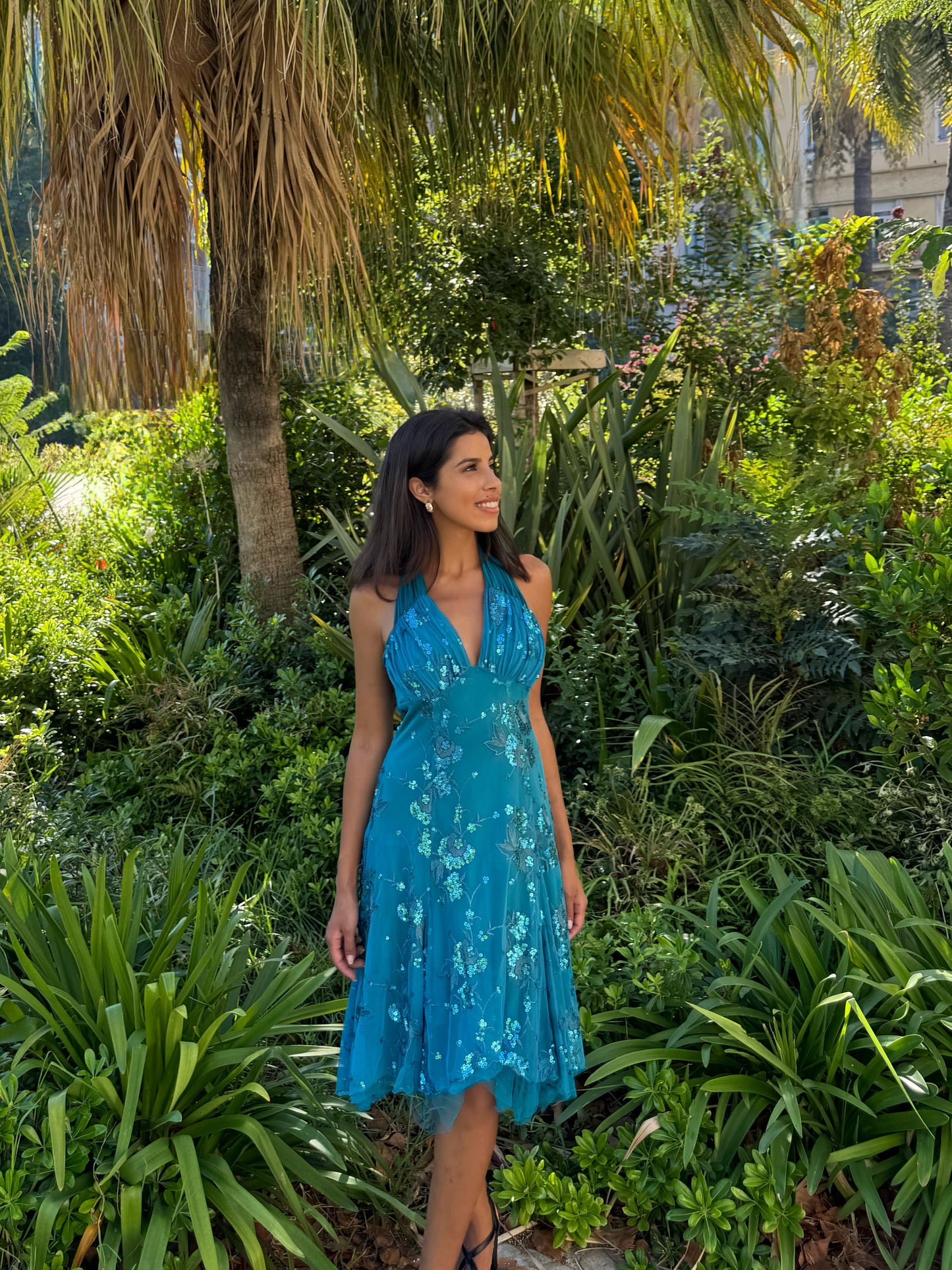 Spectacular Blue Mini Beaded Dress