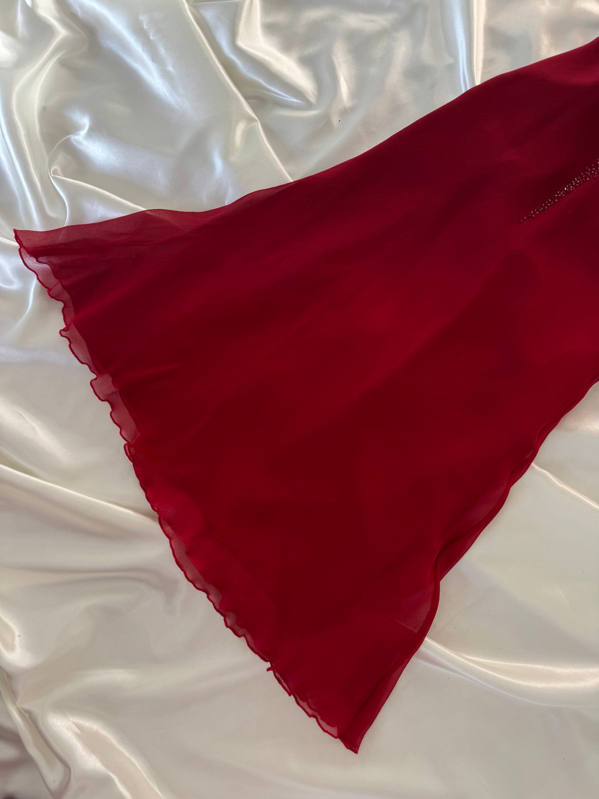 Red Beaded Silk Vintage Dress