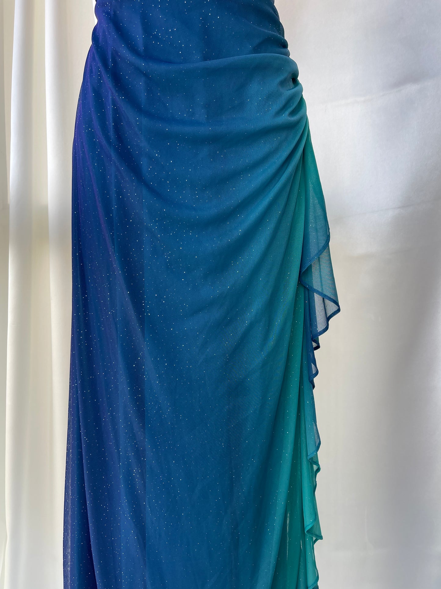 Sparkly Ombre Blue & Turquoise Vintage Dress