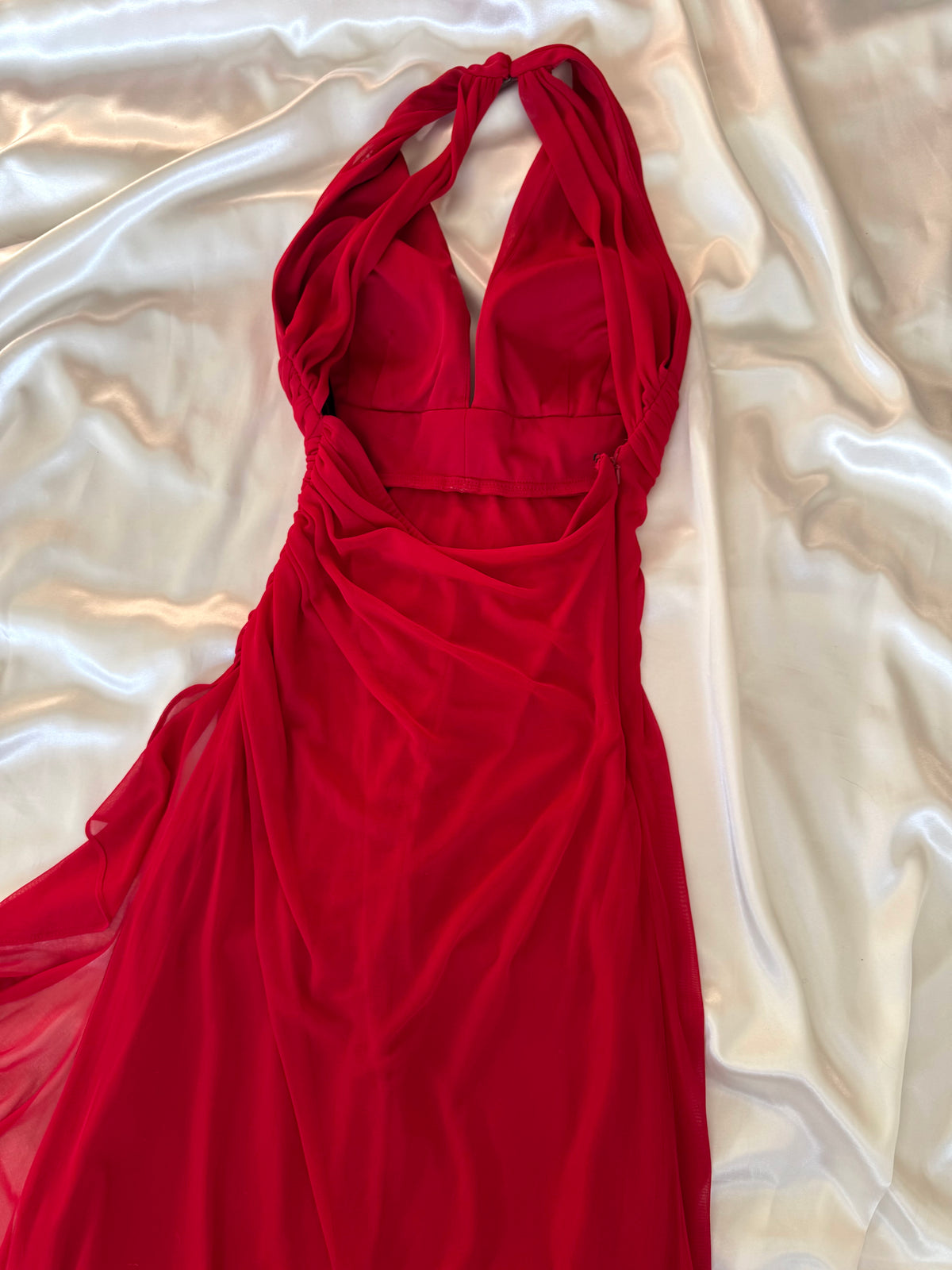 Red 00s Vintage Prom Dress