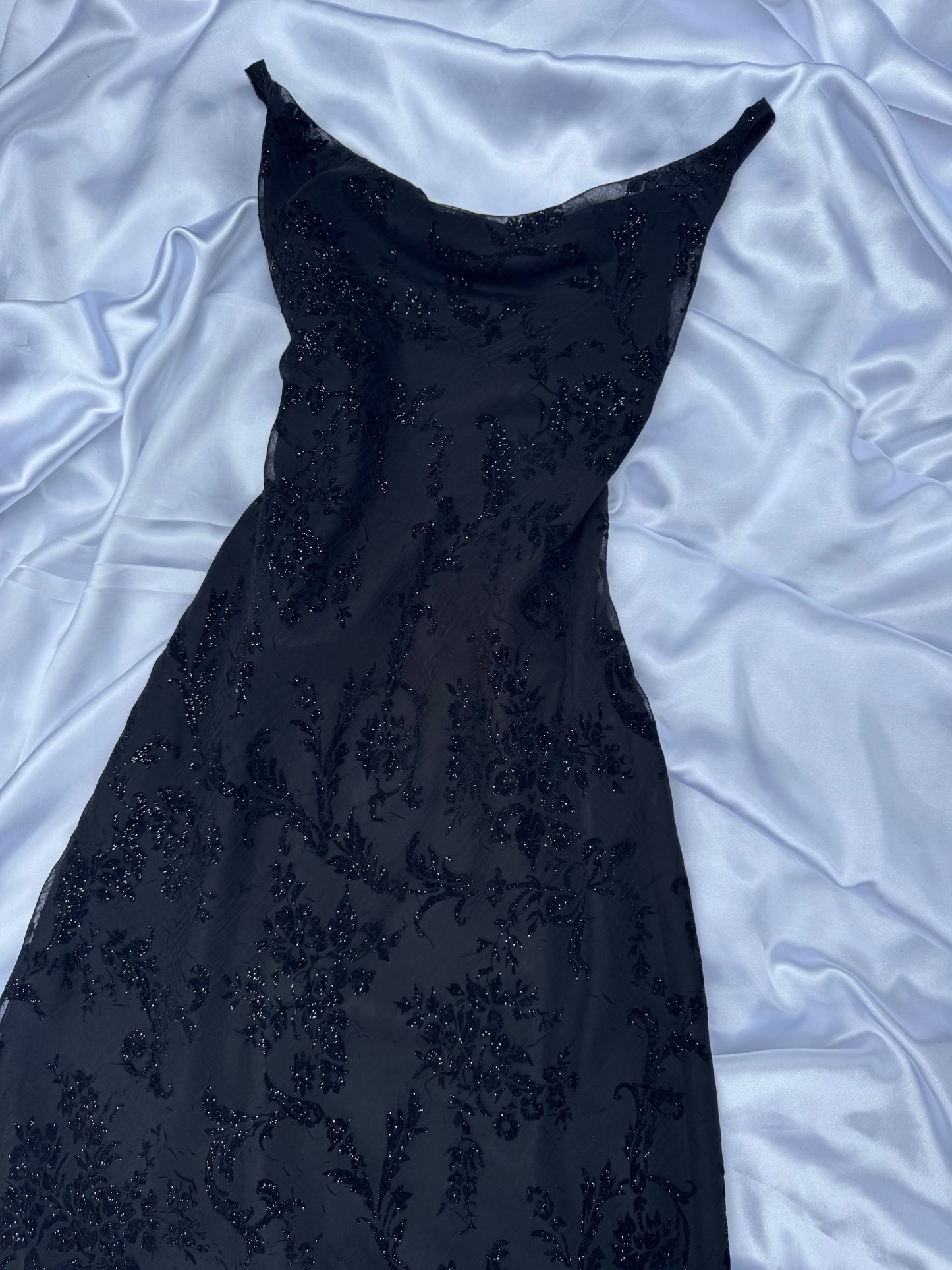 Black Floral Sparkly Gothic Vintage Dress