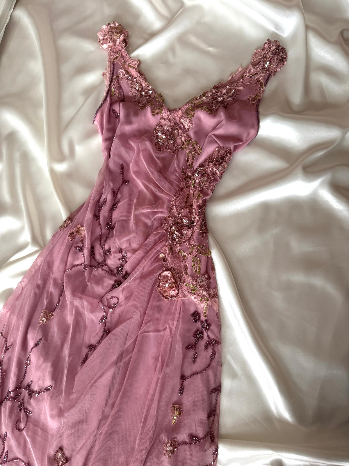 Gorgeous Pink Floral Vintage Dress