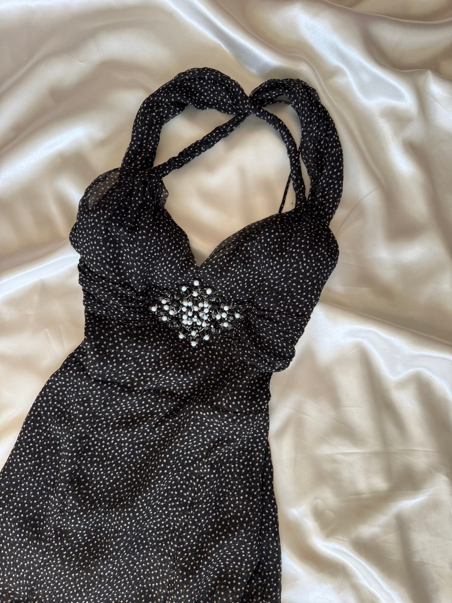 Spectacular Black Polkadot Ruffle Dress