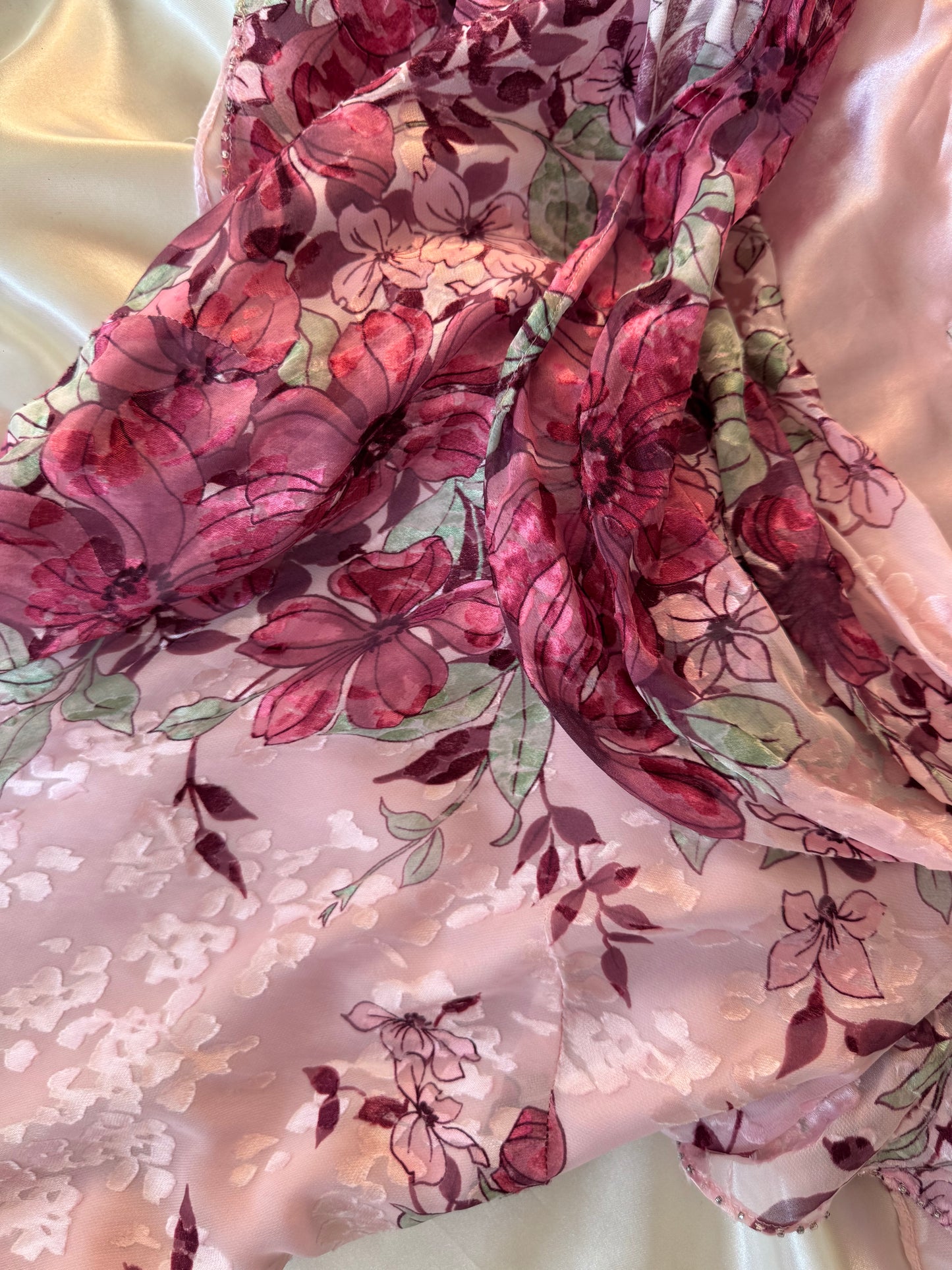 Gorgeous Pink Floral Vintage Dress