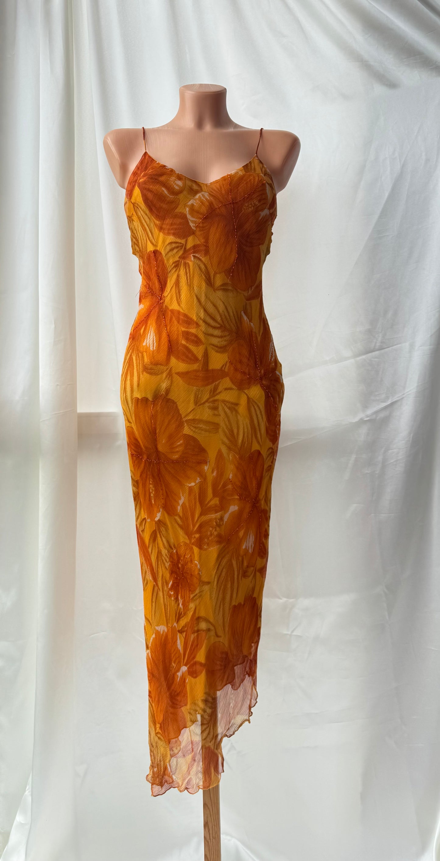 Orange Vintage Tropical Dress