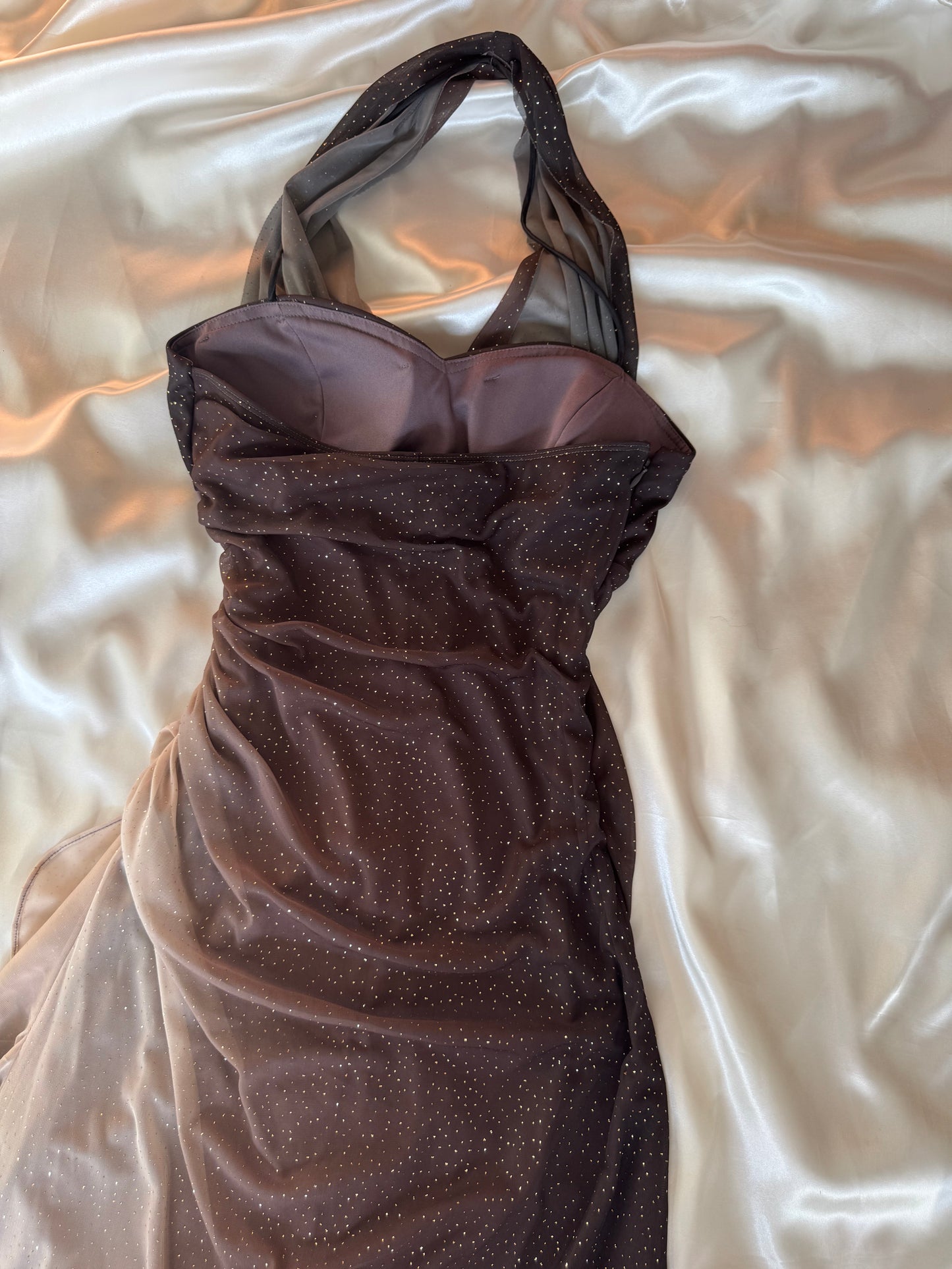 Sparkly Brown Ombre Vintage Dress