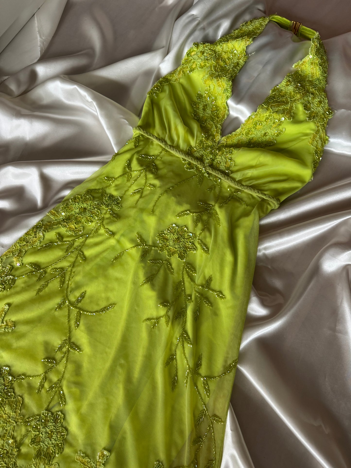 Green Beaded Lace Vintage Aftershock Summer Dress