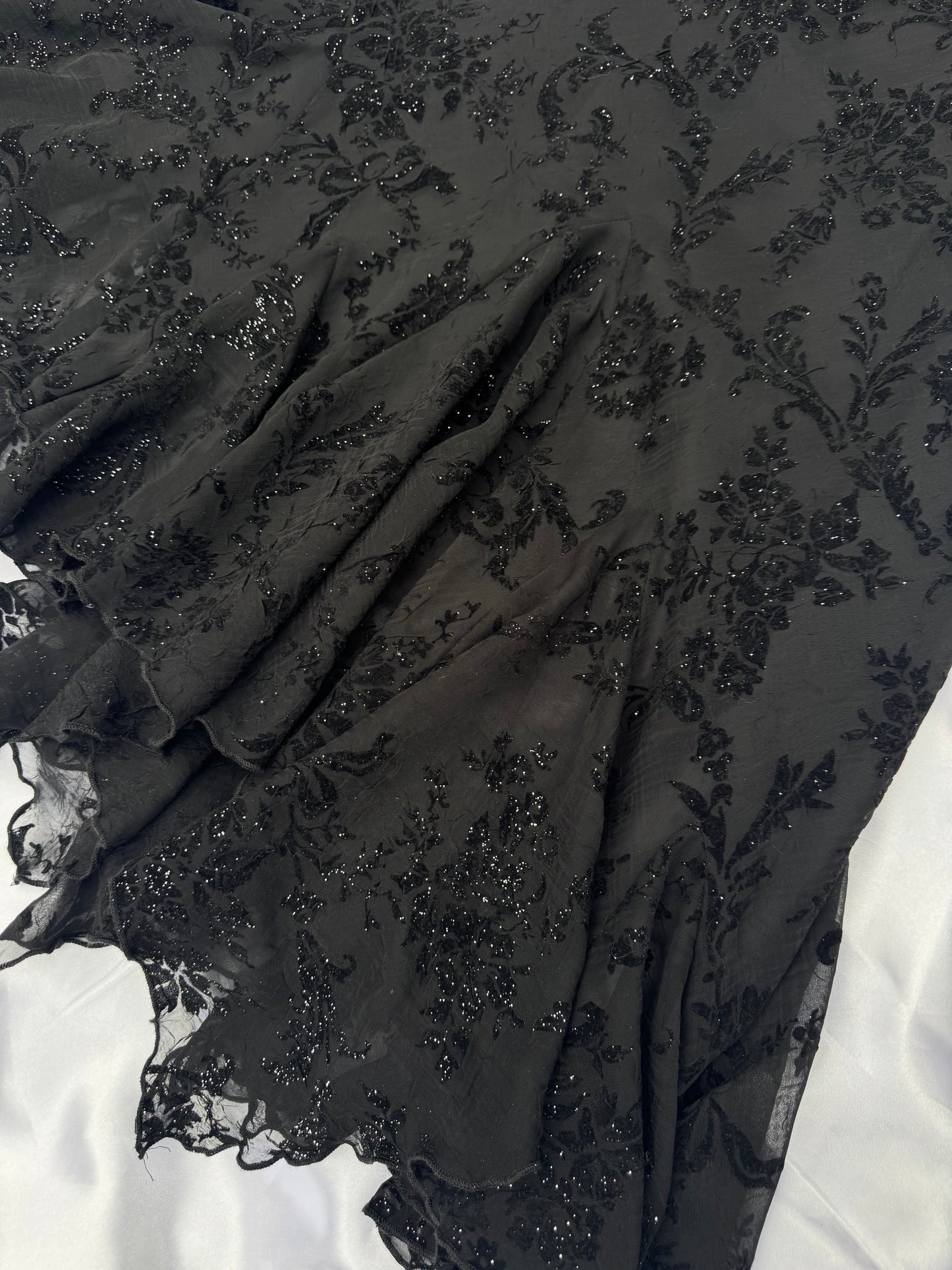 Black Floral Sparkly Gothic Vintage Dress