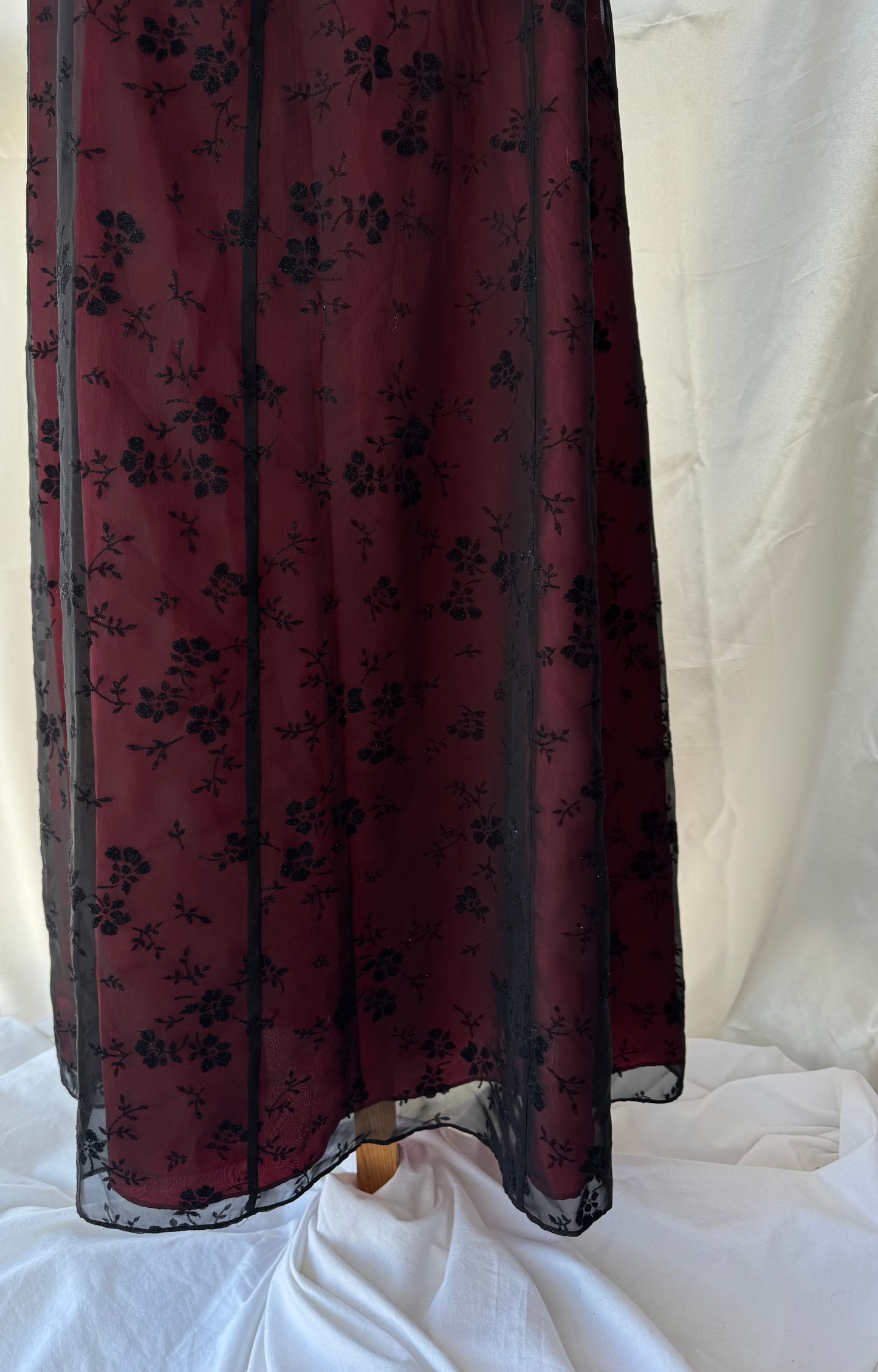 Gorgeous Red & Black Tulle Beaded Gothic Vintage Gown