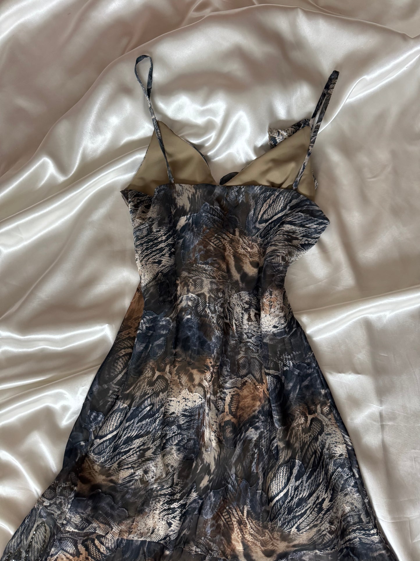 Stunning Snake Pattern Vintage Dress