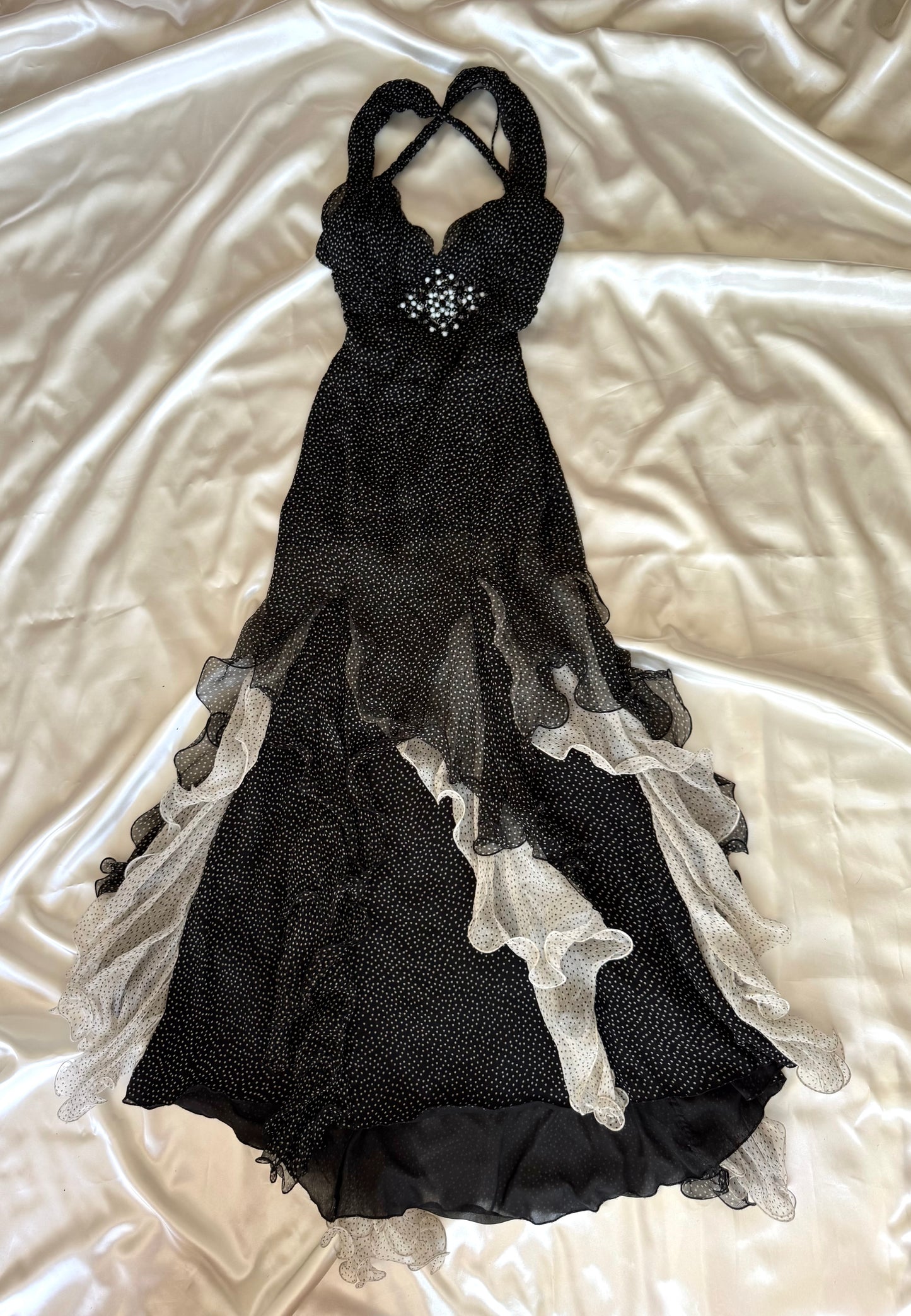 Spectacular Black Polkadot Ruffle Dress
