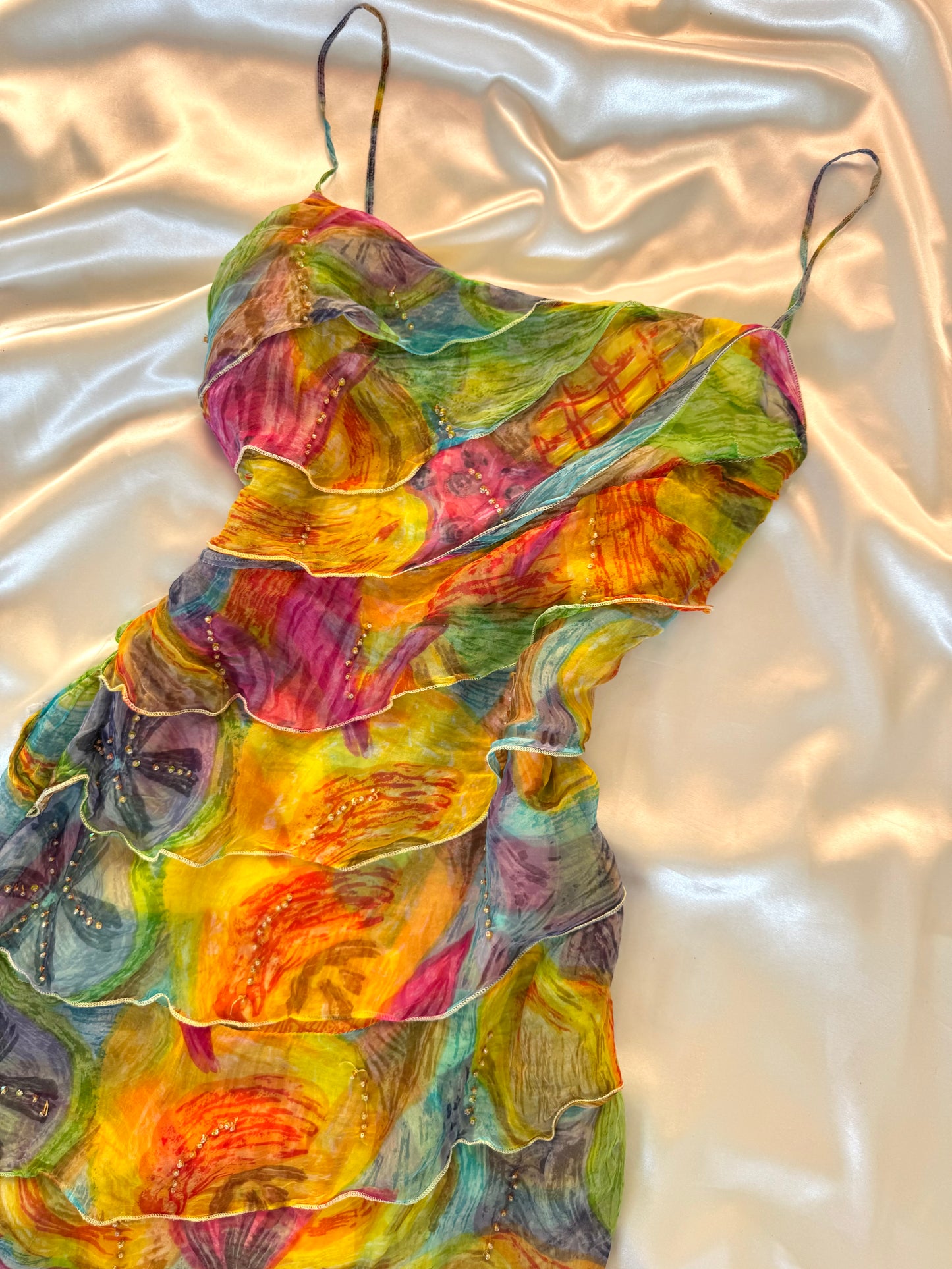 Colorful Floral Mini Rene Derhy Vintage dress