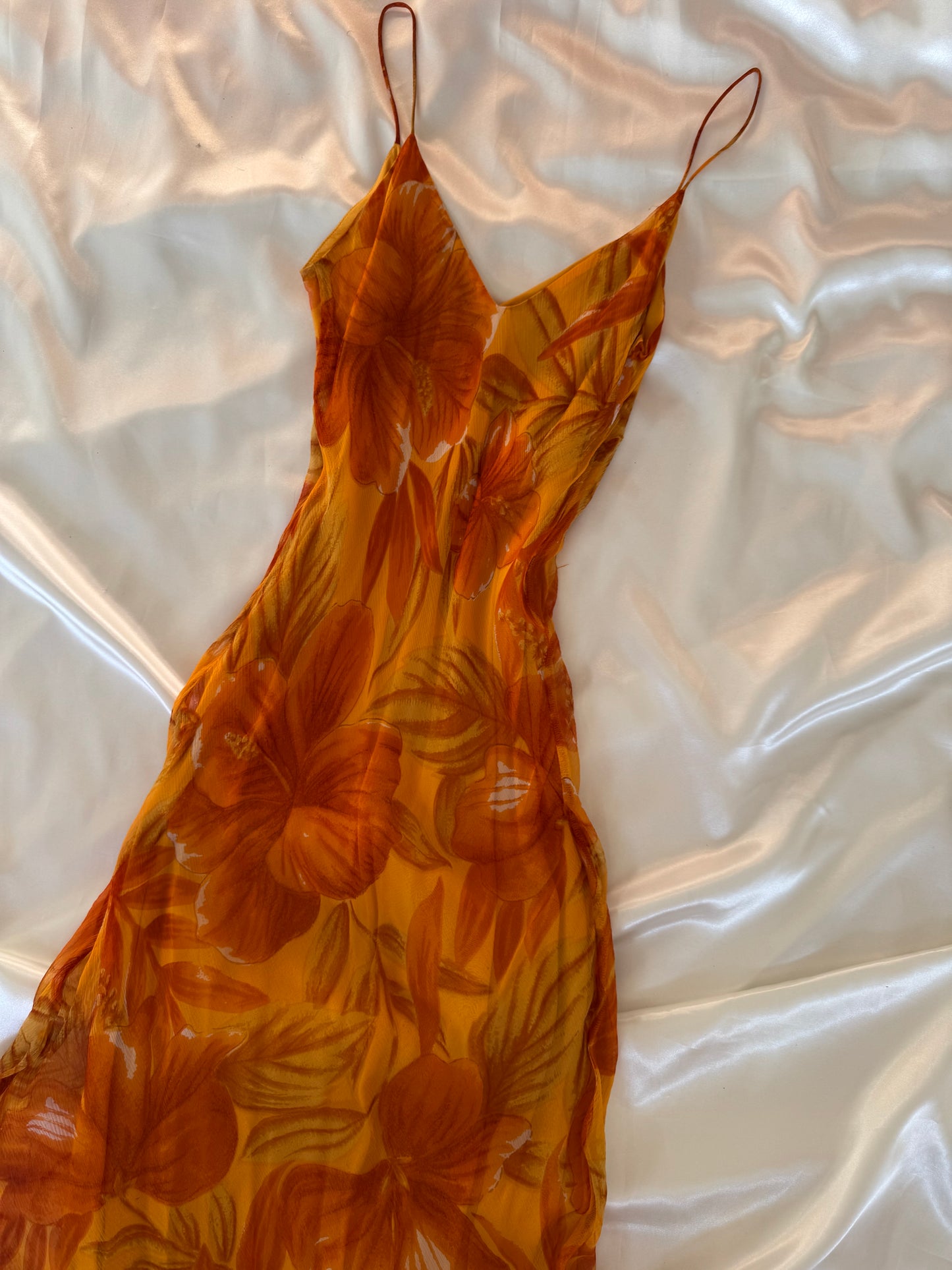 Orange Vintage Tropical Dress