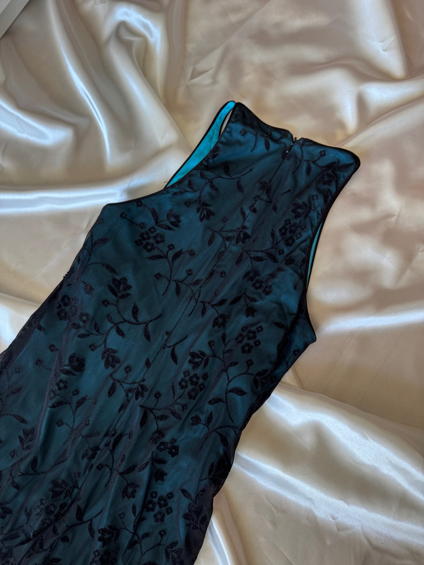 Blue & Black Gothic Vintage Dress