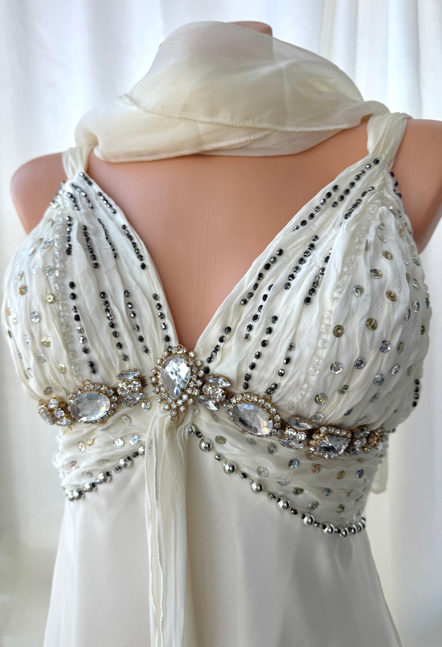 White Sparkly Vintage Dress