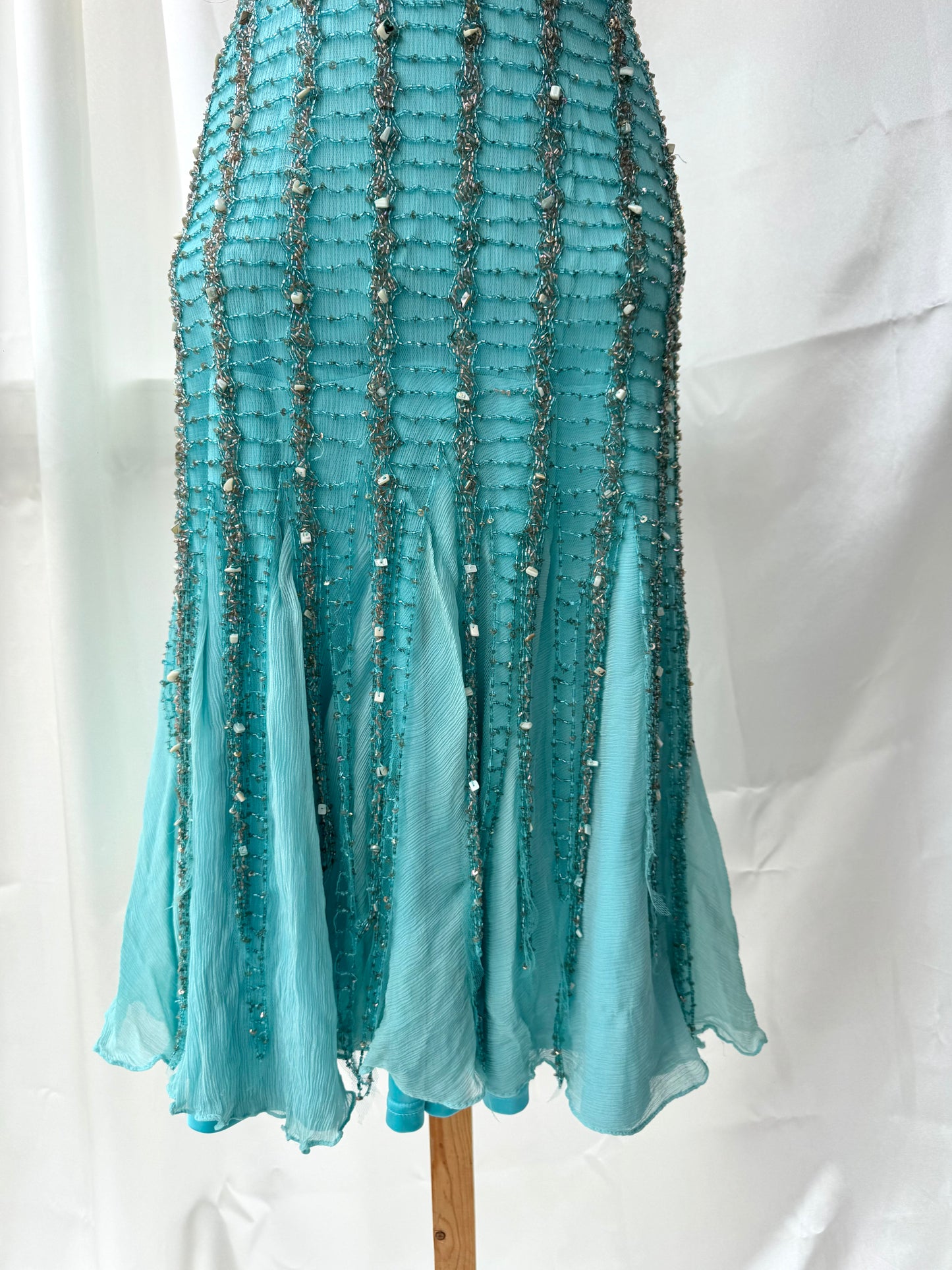 Absolutely Beautiful Light Blue Vintage Beaded Dress