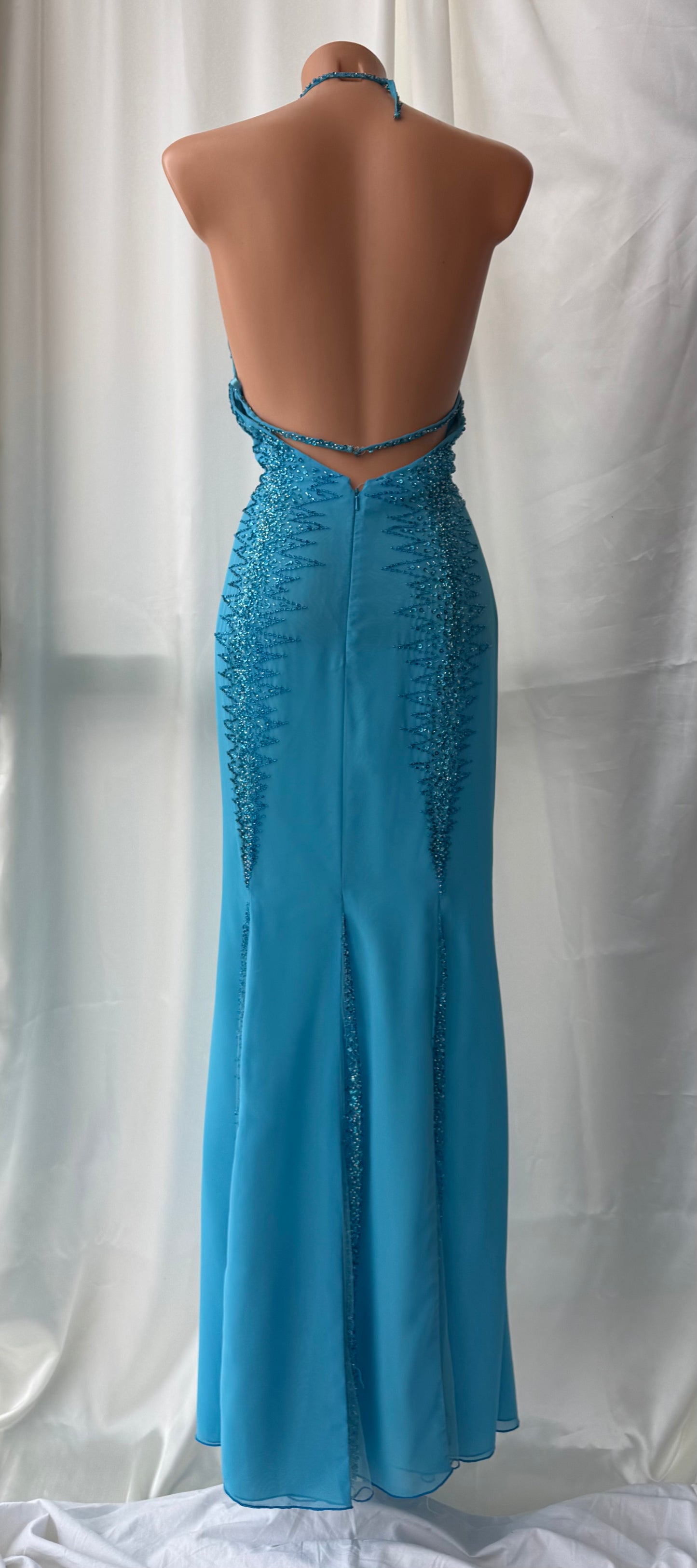 Absolutely Beautiful Light Blue Vintage Beaded Dress