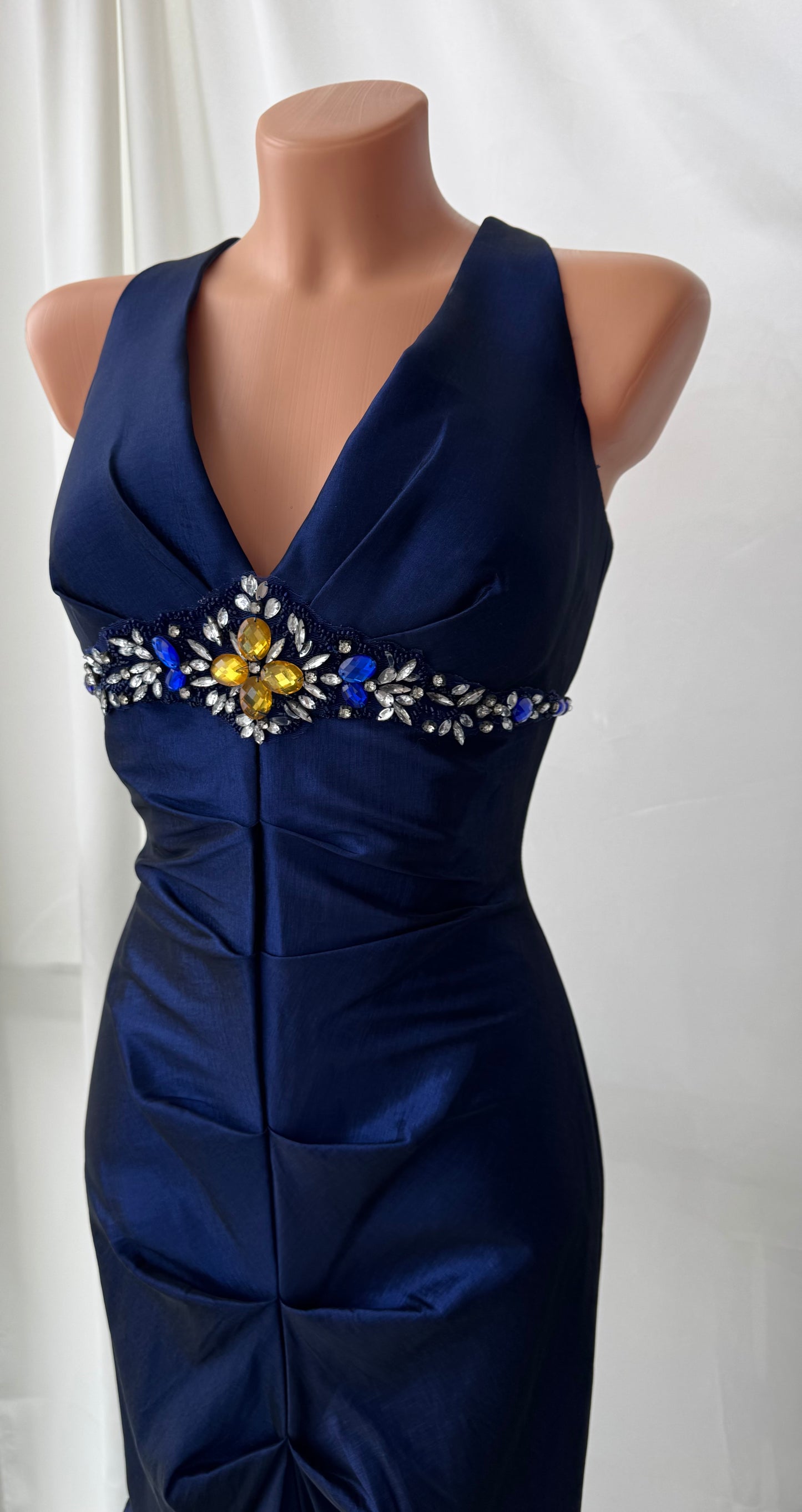 Absolutely Beautiful Mermaid Blue Vintage Ruched Dress