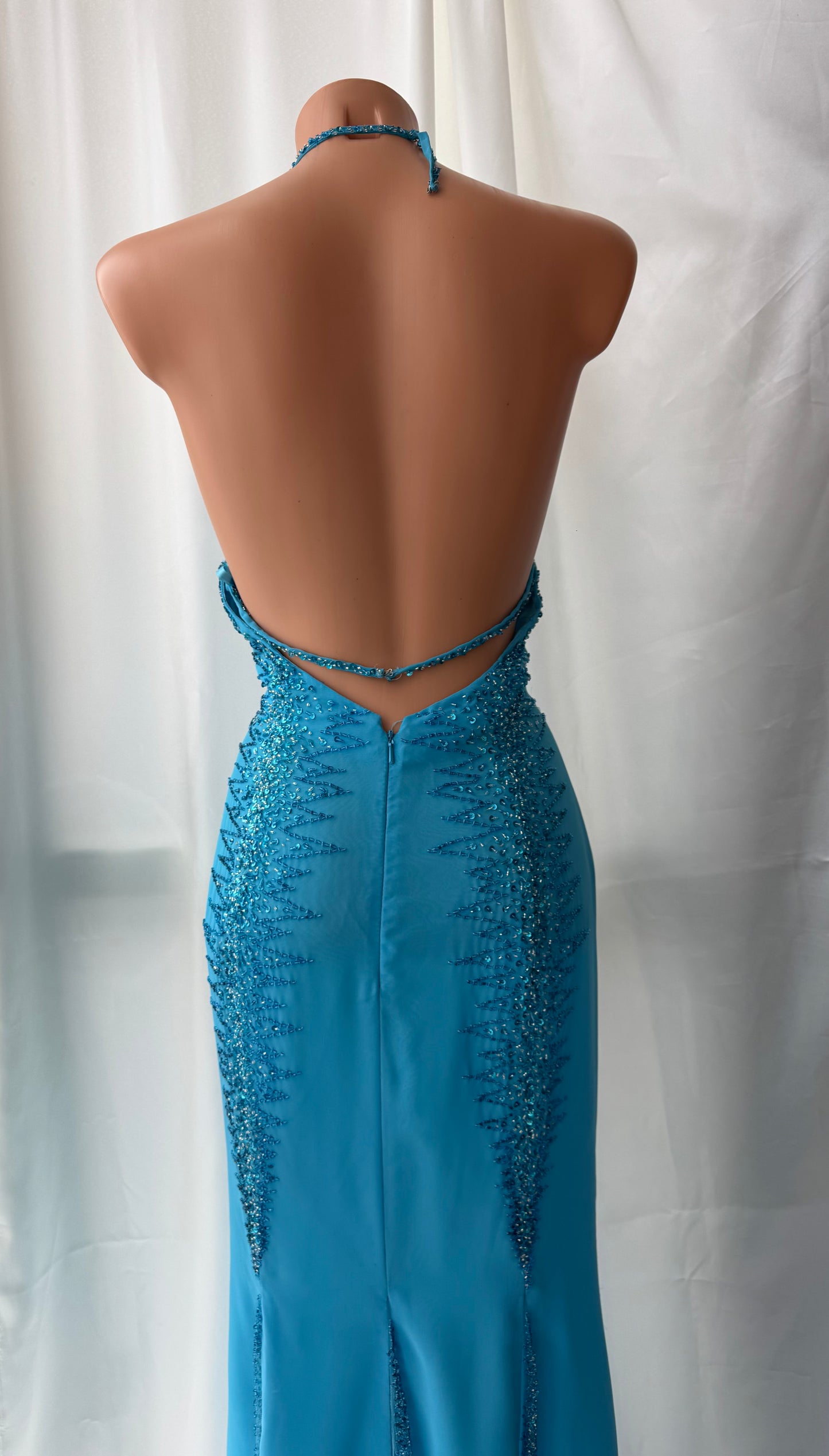Absolutely Beautiful Light Blue Vintage Beaded Dress