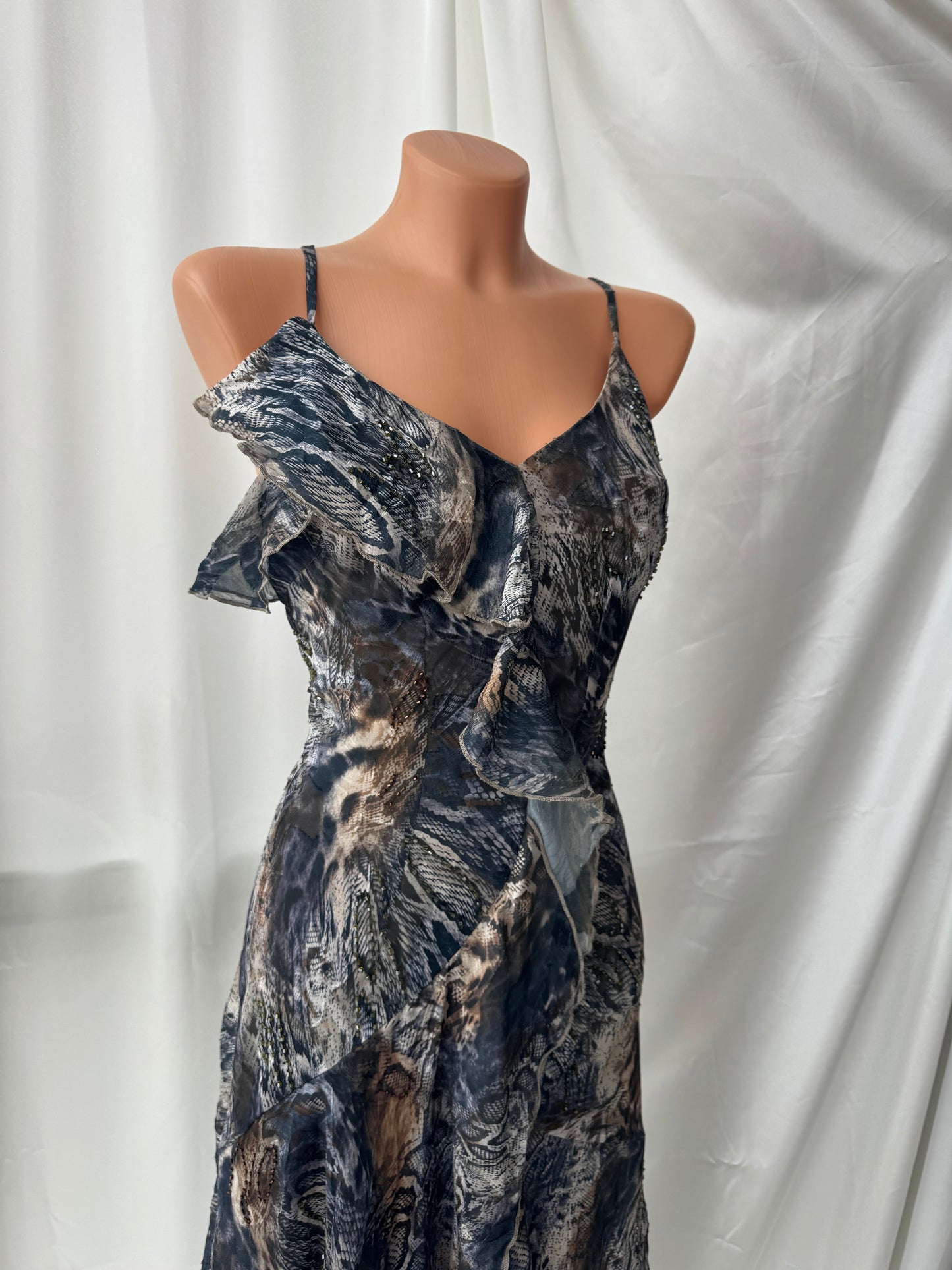 Stunning Snake Pattern Vintage Dress