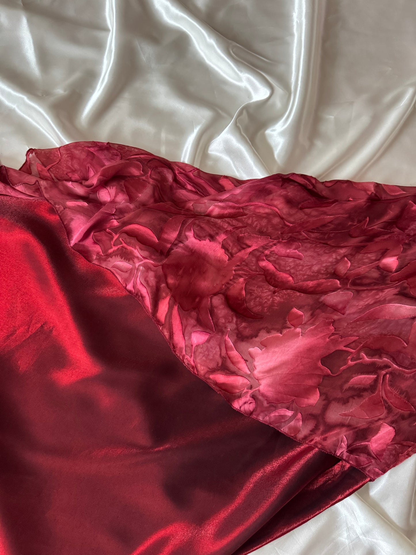 Dark Red Vampy Long Vintage Satin Gown