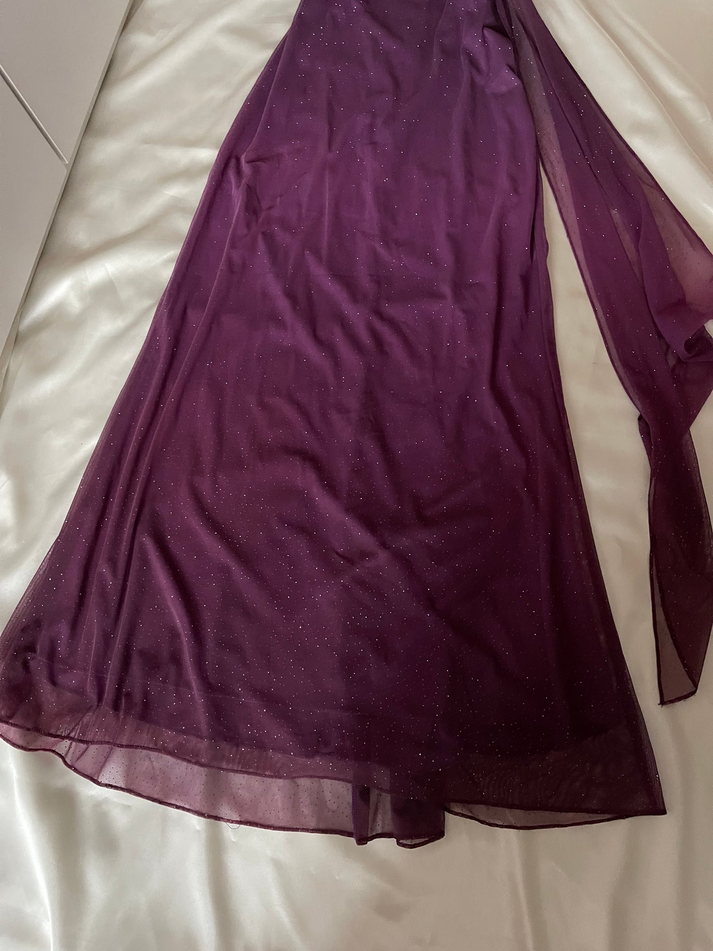 Sparkly Purple Halter Neck Vintage Dress