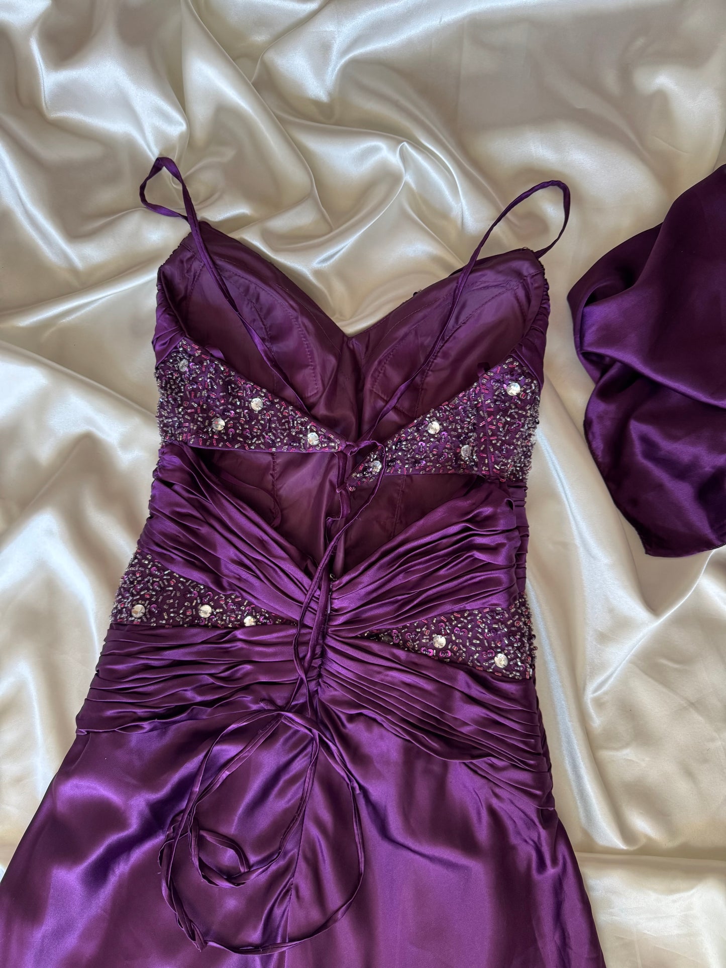 Long Purple Beaded Dress