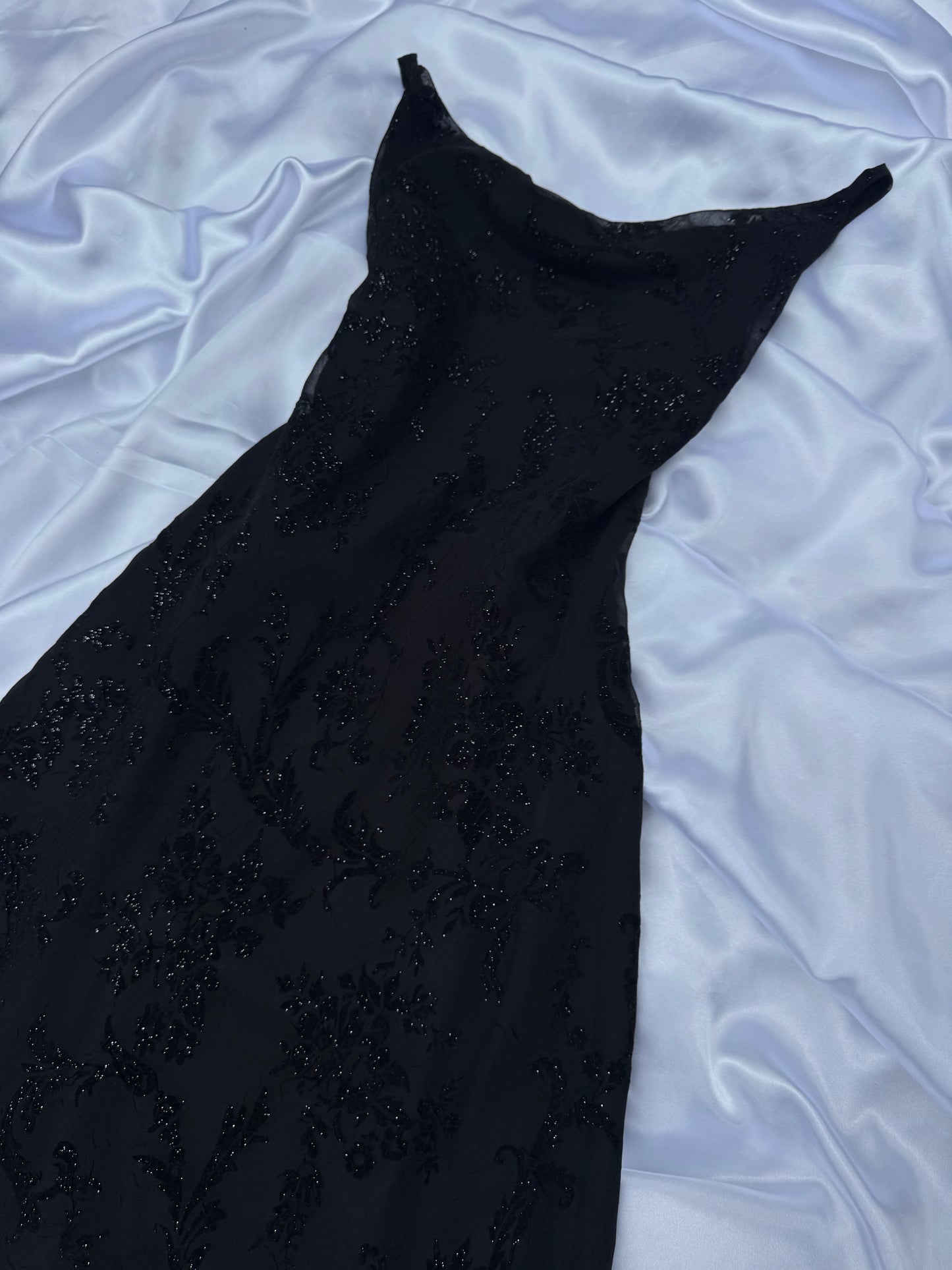 Black Floral Sparkly Gothic Vintage Dress