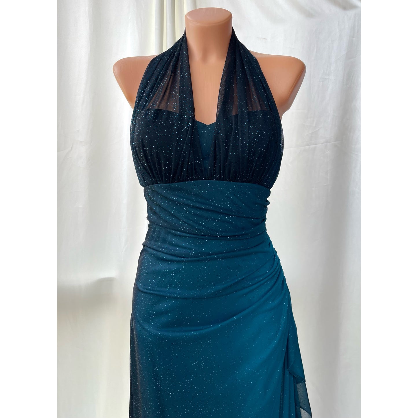 Sparkly Ombre Turquoise Vintage Dress