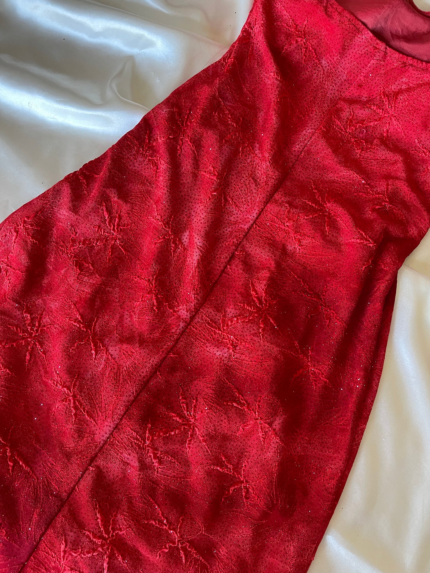 Cute Red Frill Sparkly Vintage Dress