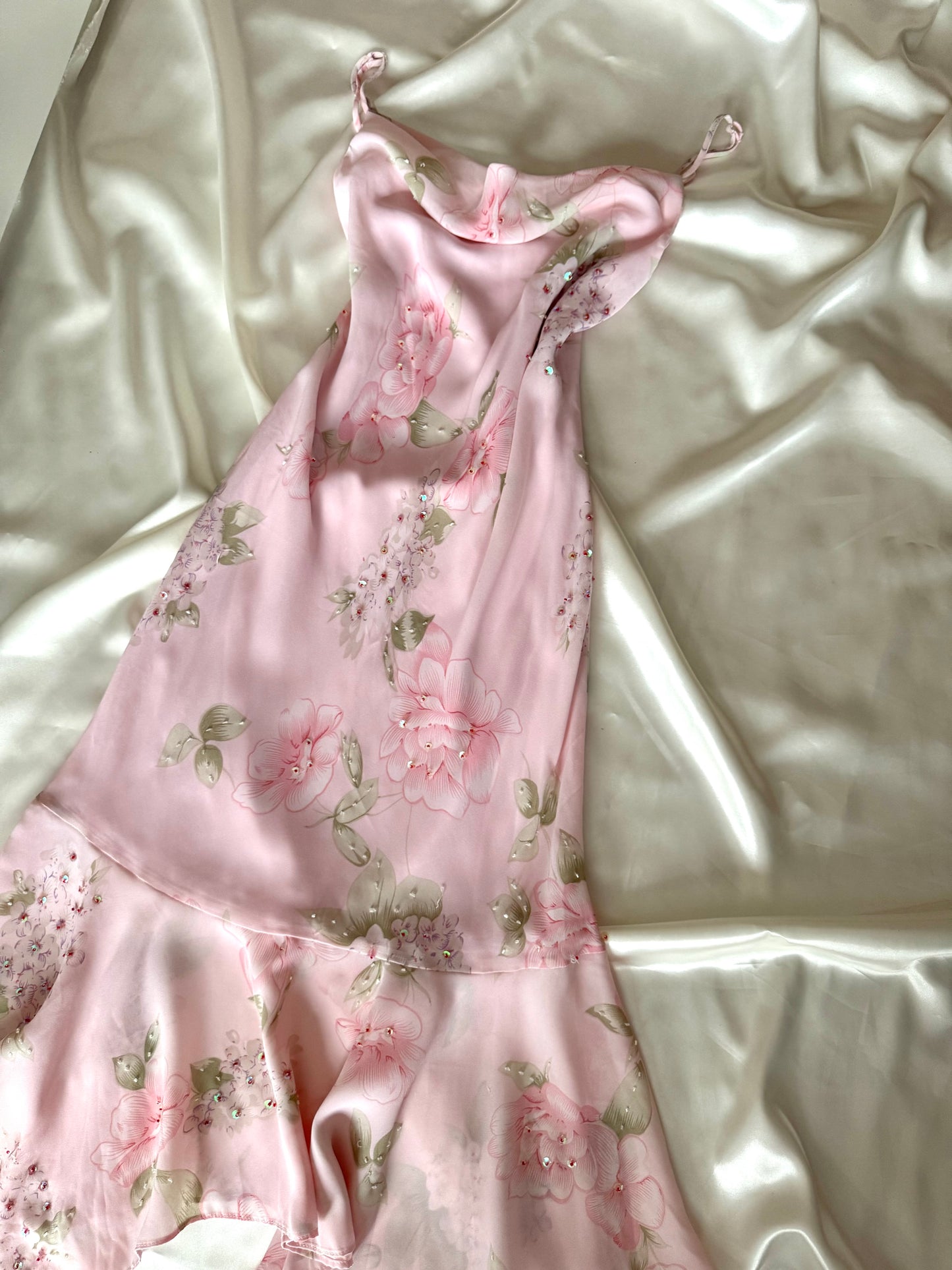 Gorgeous Pink Floral Vintage Dress