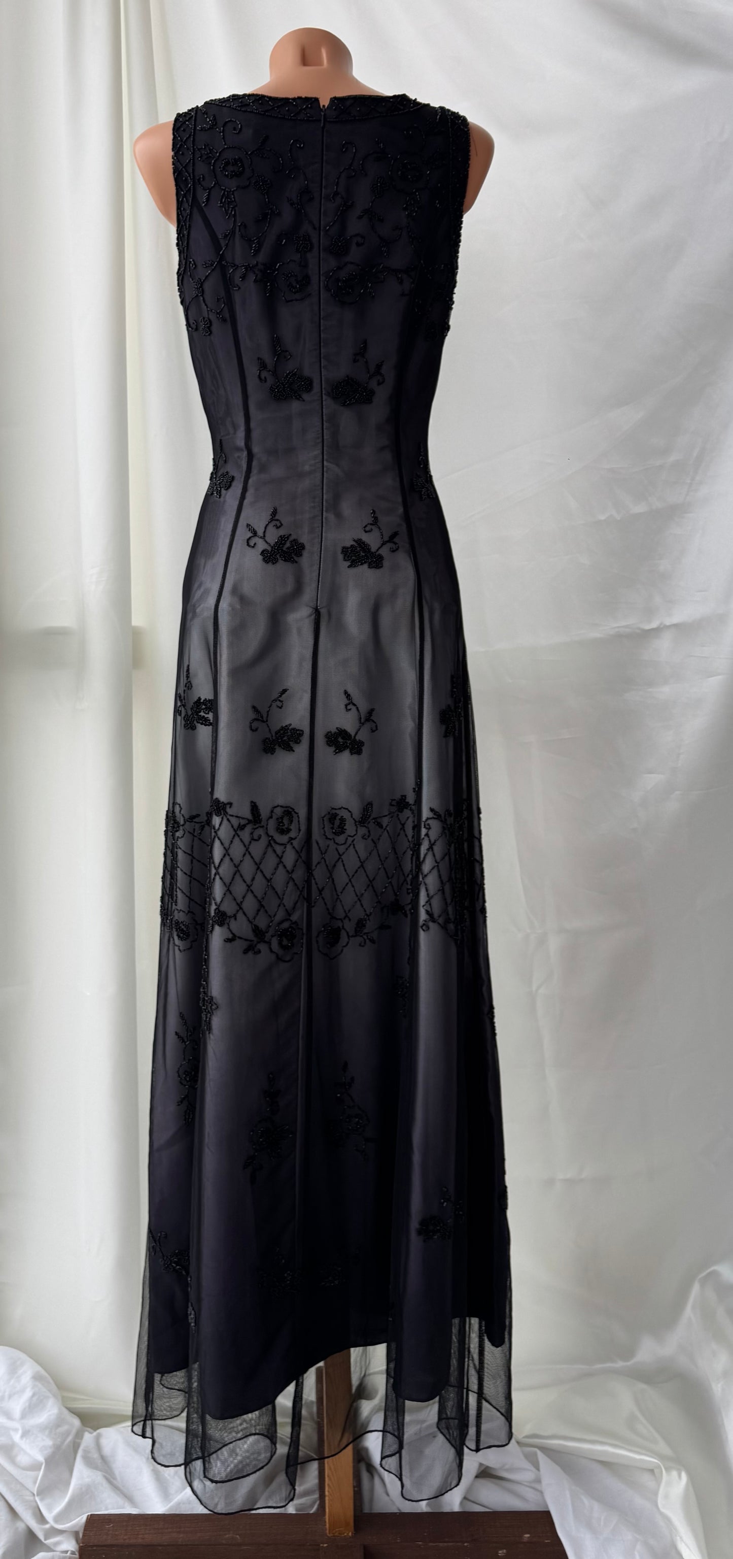 Gorgeous Gray Tulle Beaded Vintage Royal Gown