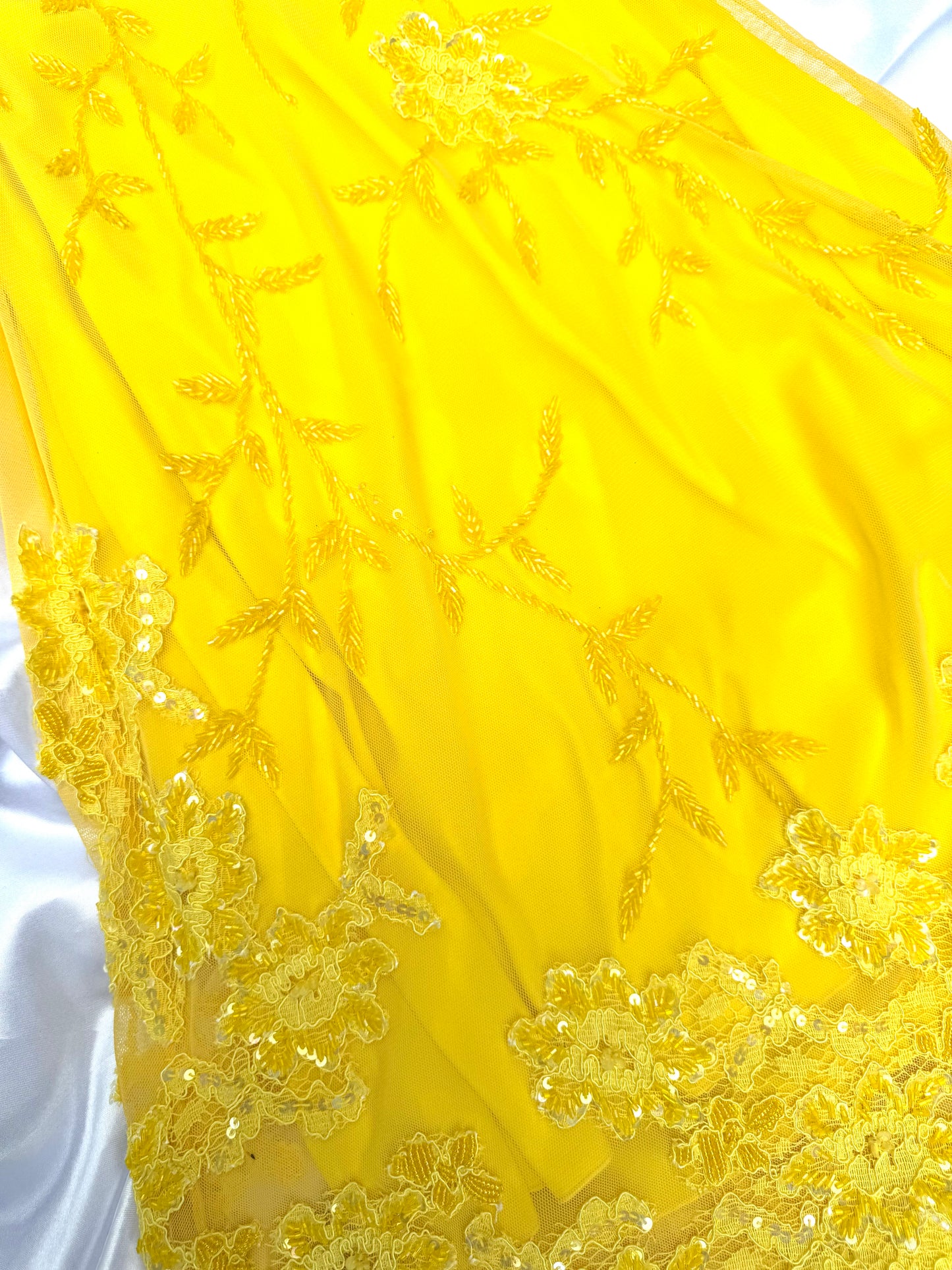 Yellow Beaded Lace Vintage Aftershock Summer Dress