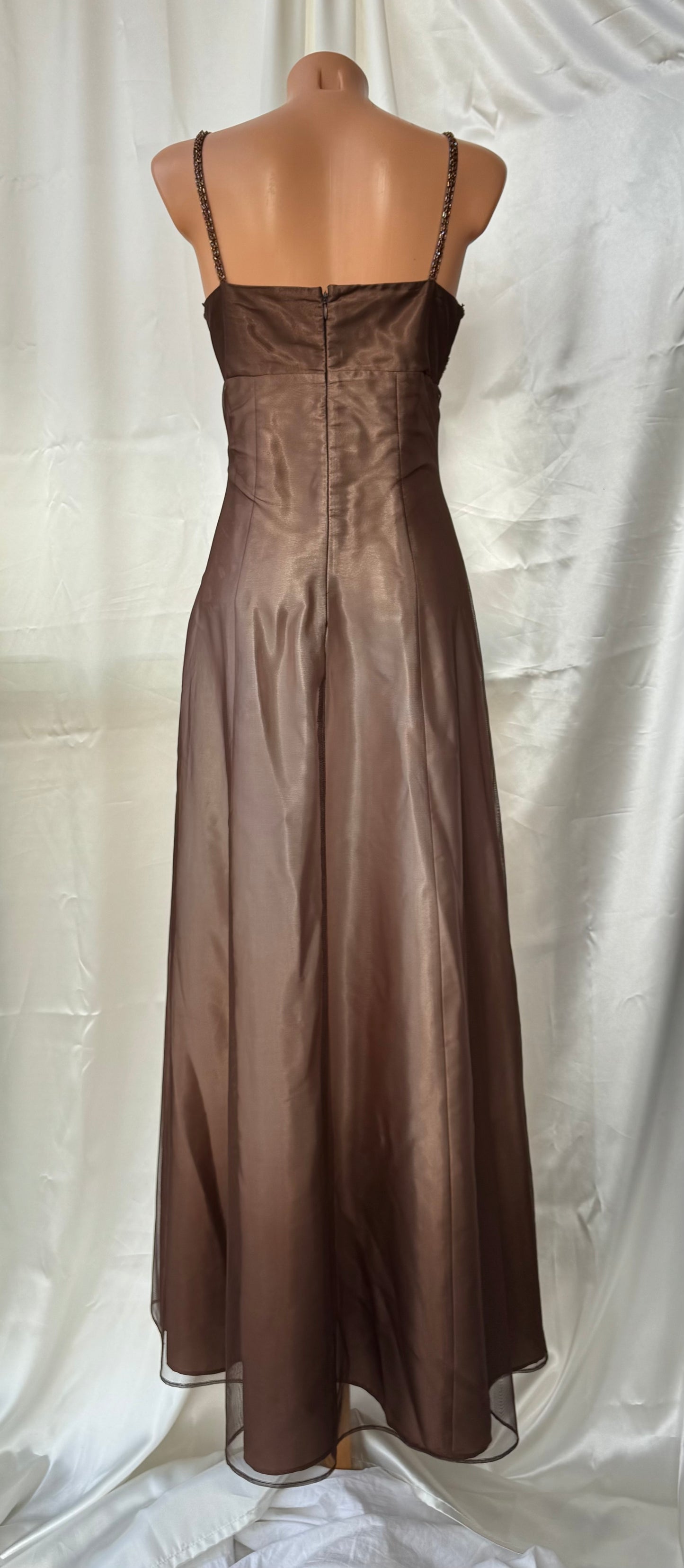 Gorgeous Brown Tulle Beaded Vintage Royal Gown