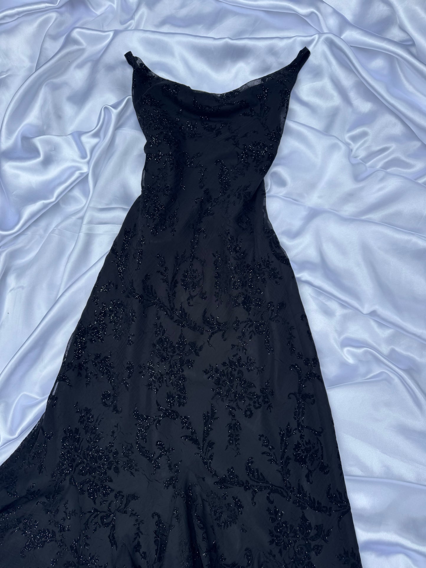 Black Floral Sparkly Gothic Vintage Dress
