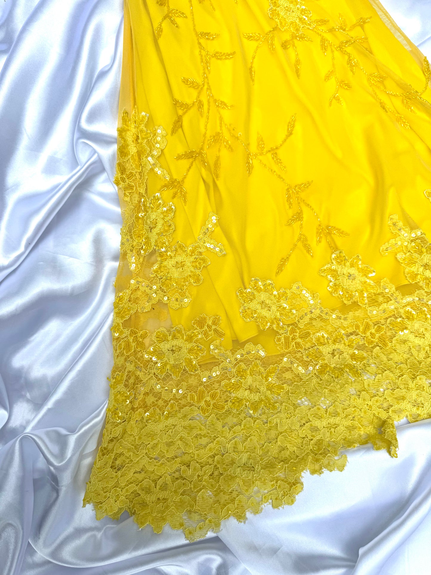 Yellow Beaded Lace Vintage Aftershock Summer Dress
