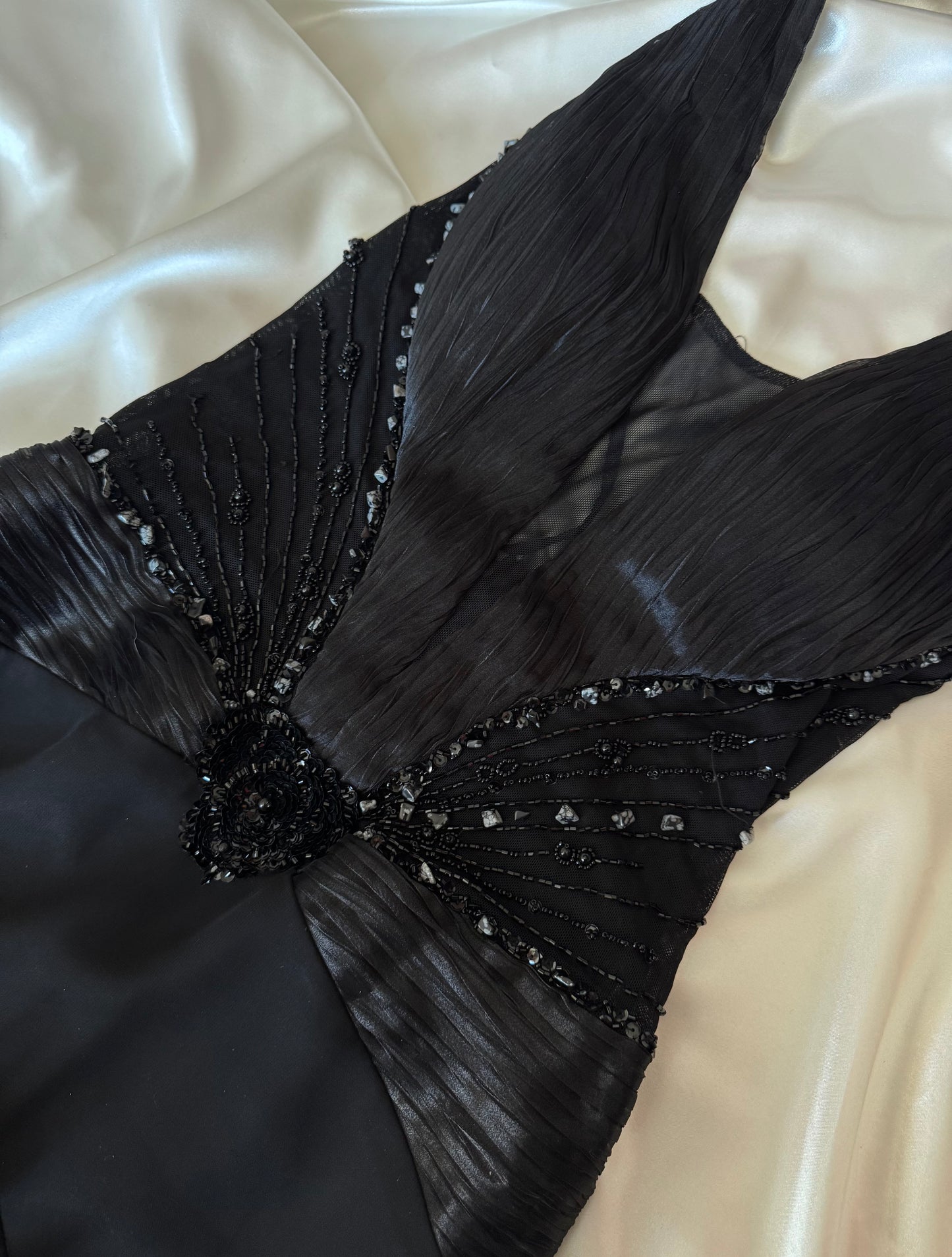 Spectacular Black Beaded Long dress