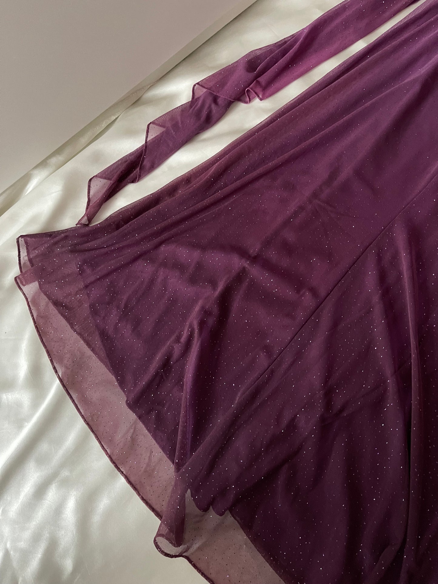 Sparkly Purple Halter Neck Vintage Dress