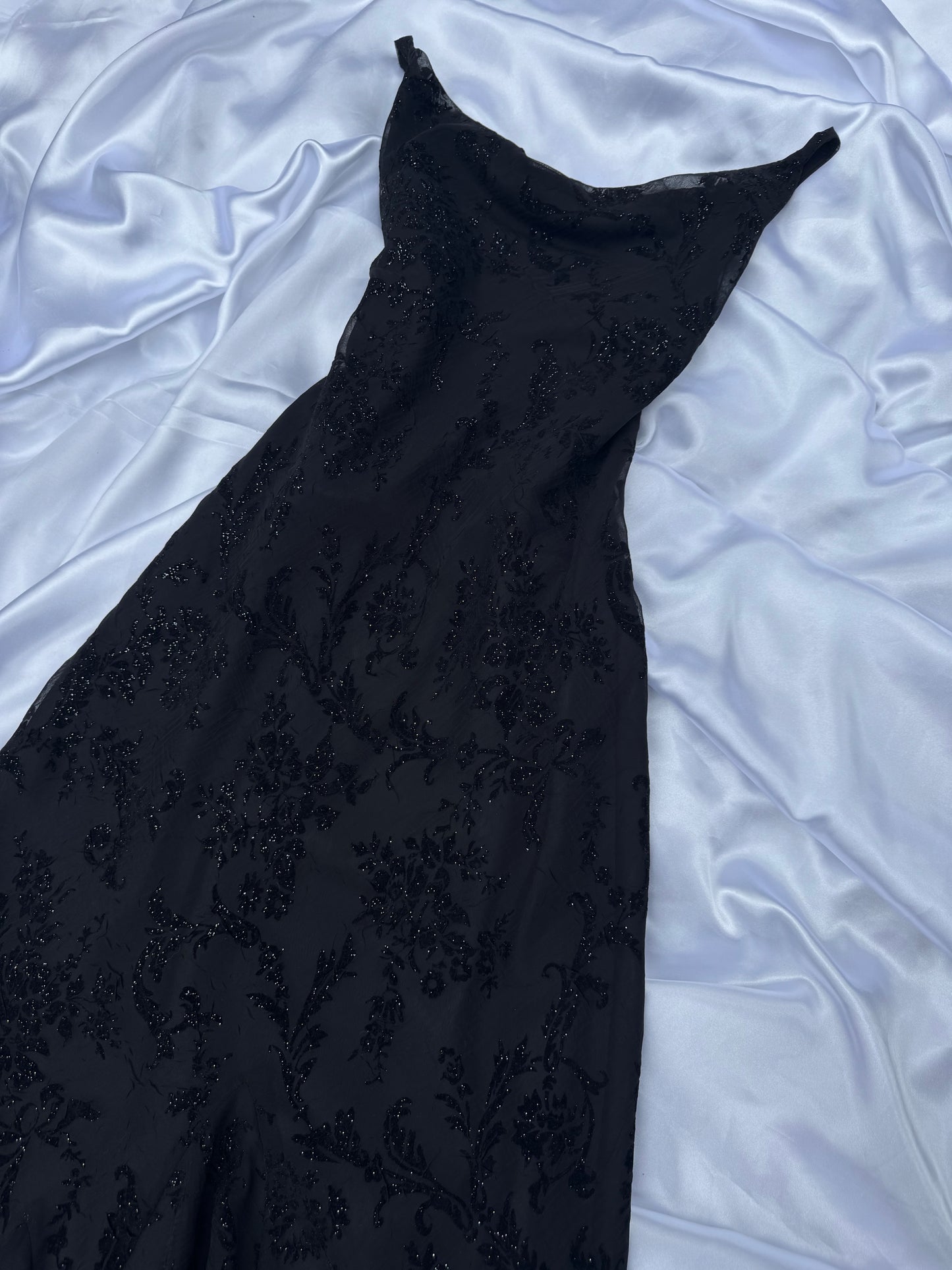 Black Floral Sparkly Gothic Vintage Dress