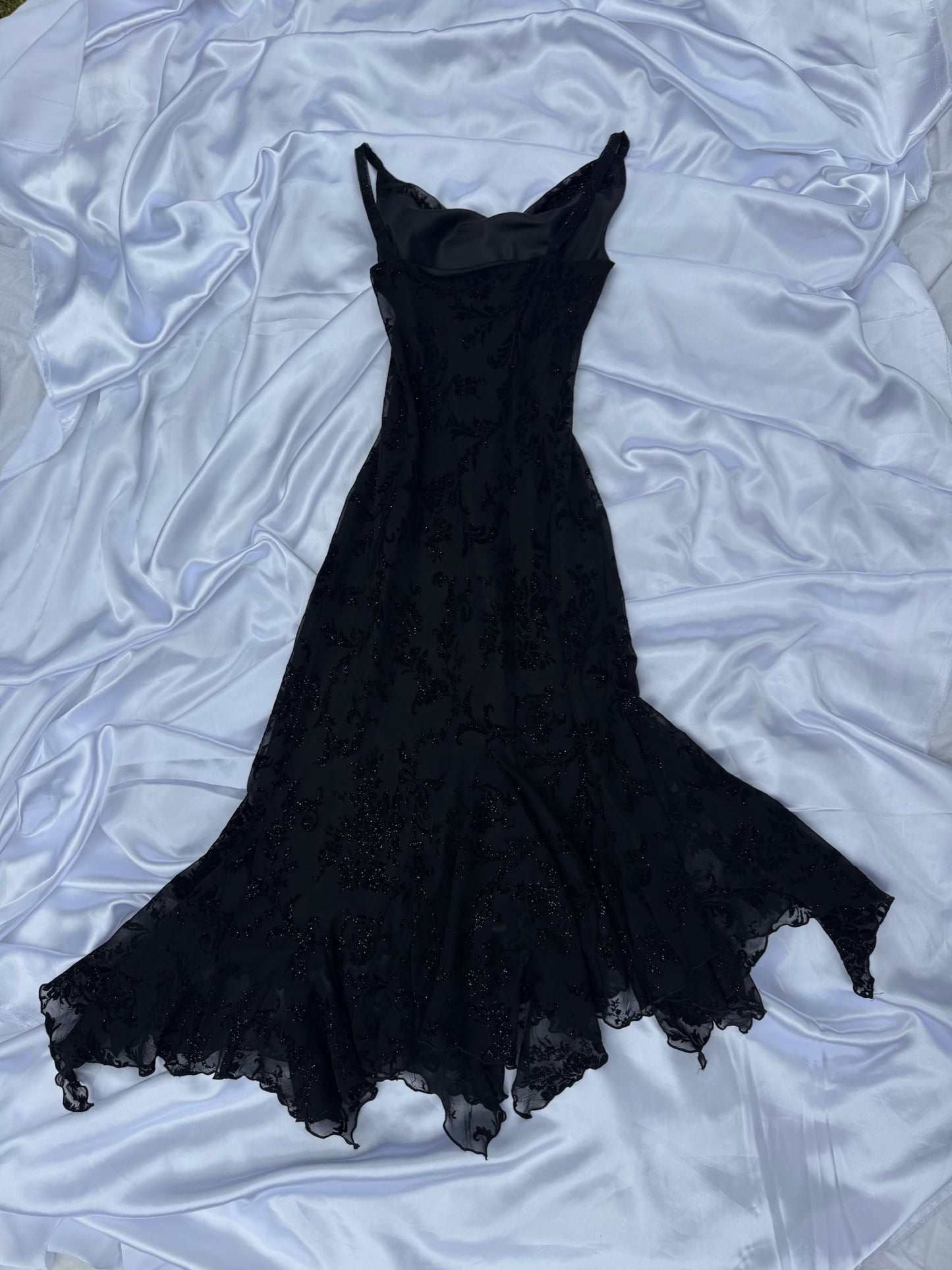 Black Floral Sparkly Gothic Vintage Dress