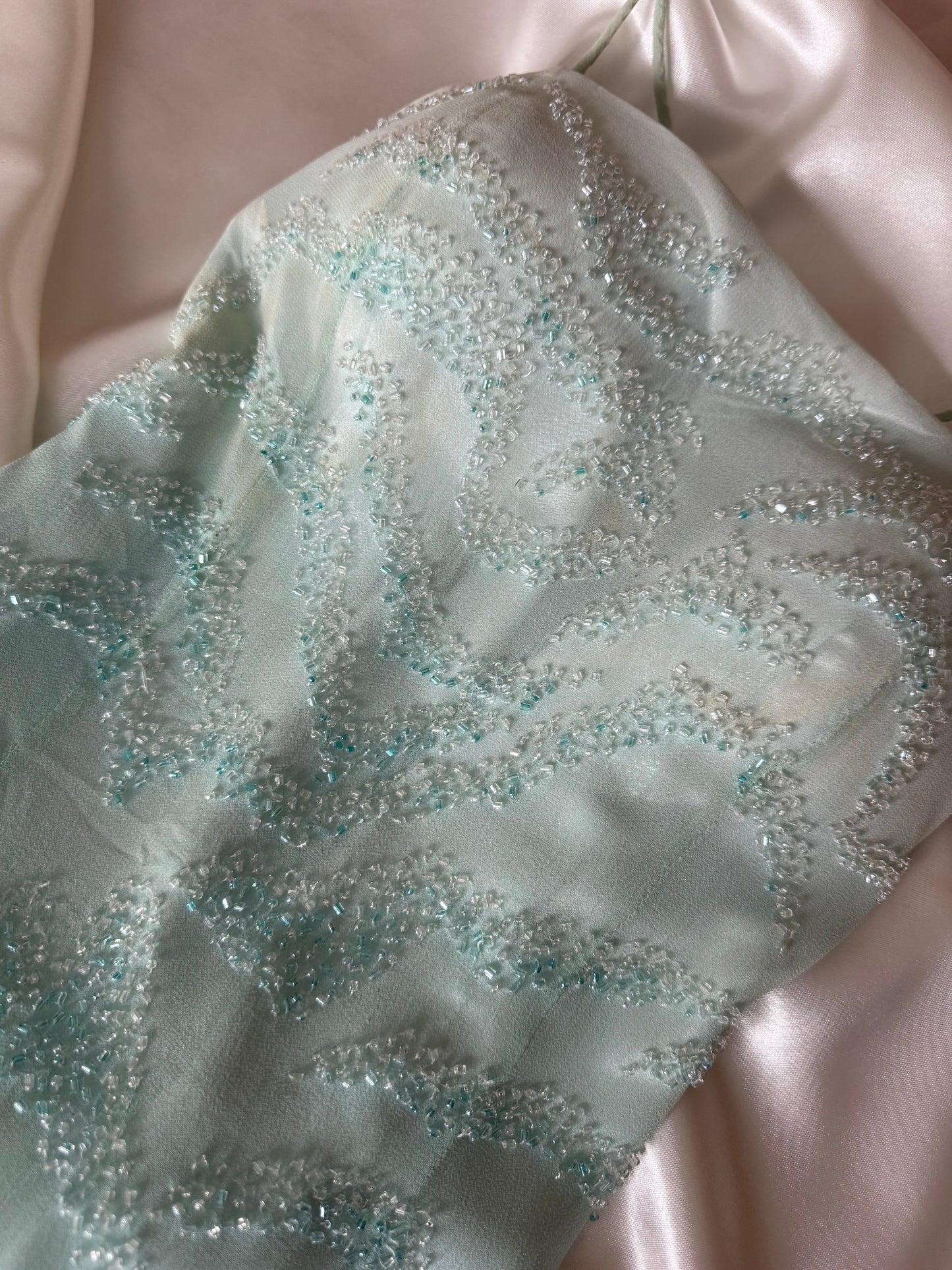 Enchanting Blue Silk Beaded Vintage Dress - REPAIR & RESTORE