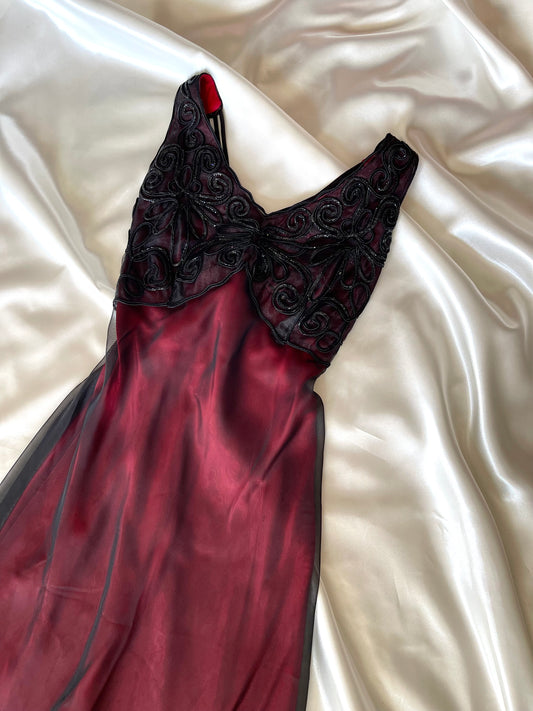 Red Black Butterfly Gothic Vintage Dress