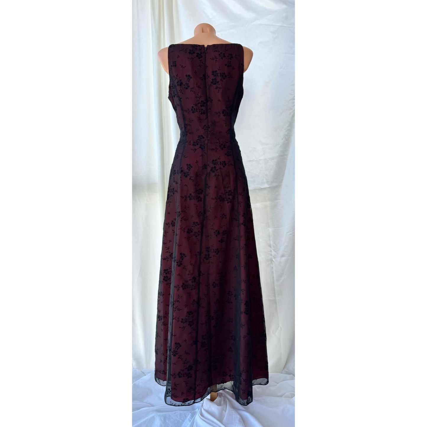 Gorgeous Red & Black Tulle Beaded Gothic Vintage Gown