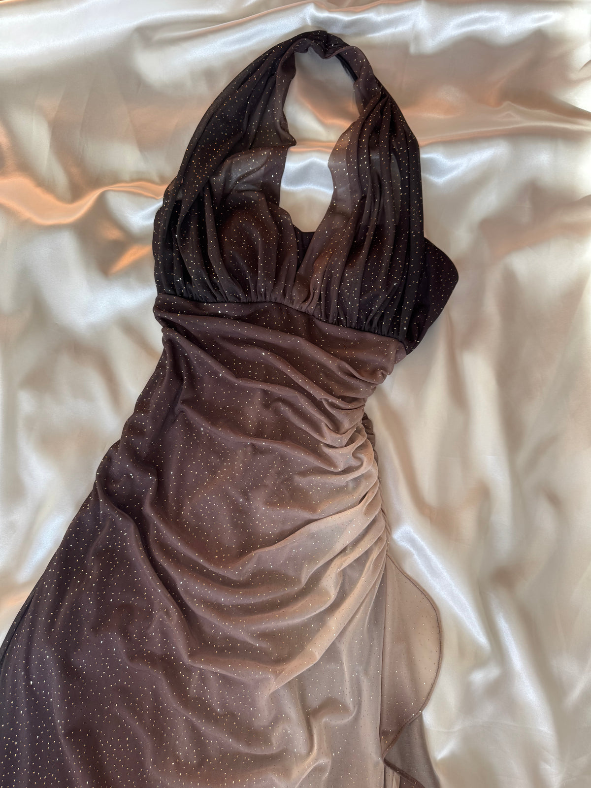 Sparkly Brown Ombre Vintage Dress
