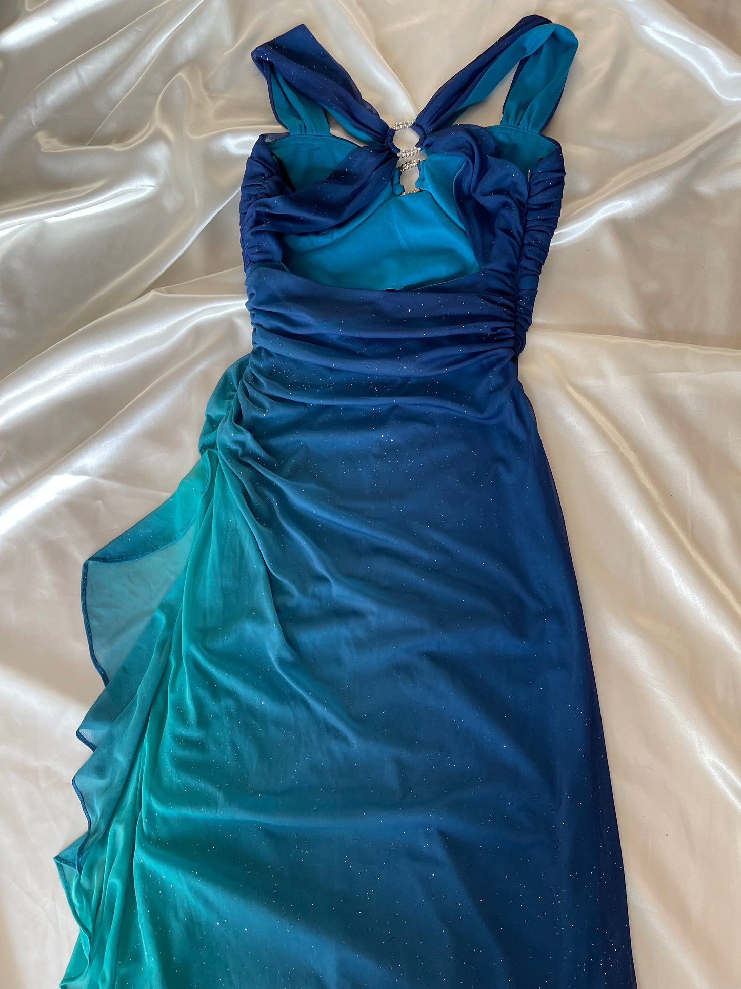 Sparkly Ombre Blue & Turquoise Vintage Dress