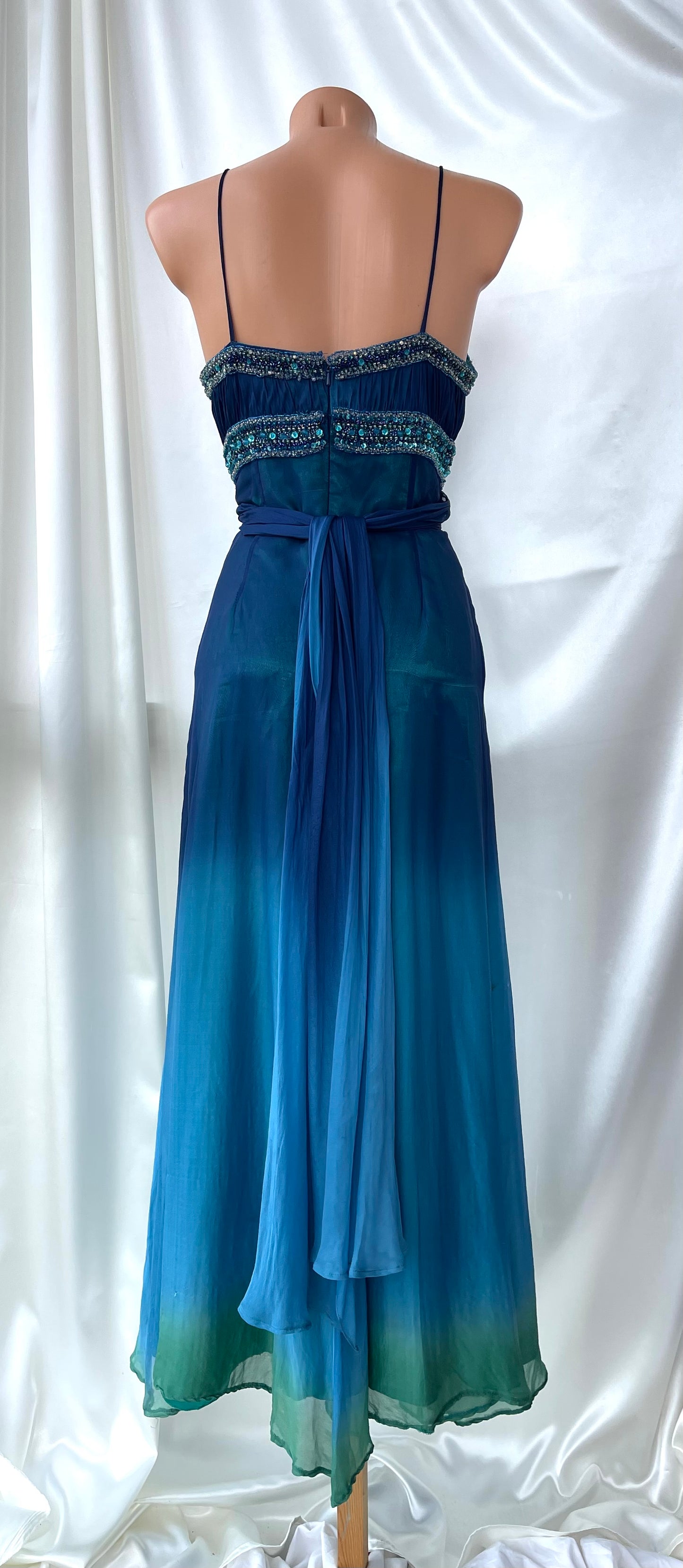 Blue Beaded Princess Jasmin Vintage Dress