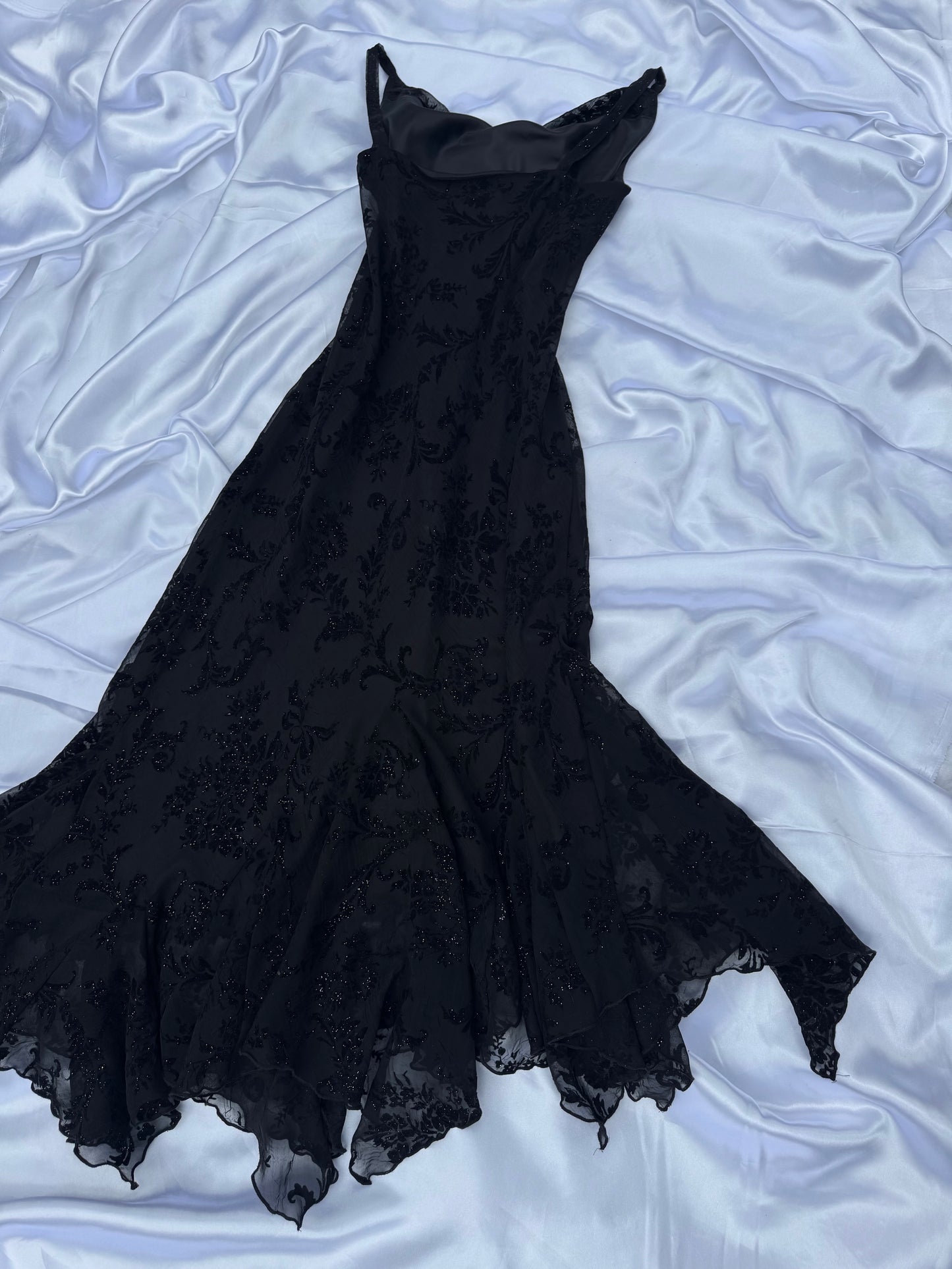 Black Floral Sparkly Gothic Vintage Dress